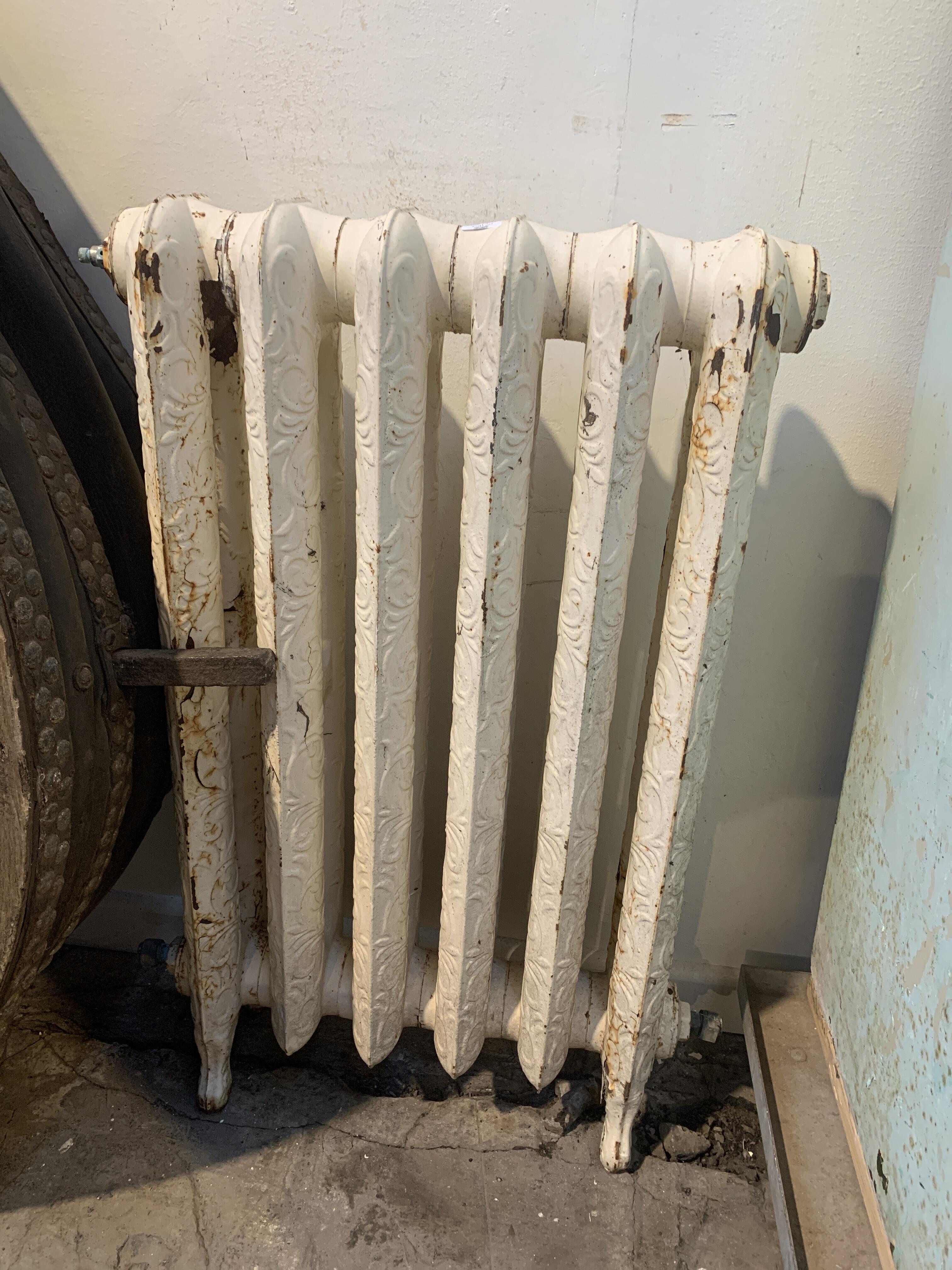 Ornate White Cast Iron Radiator
