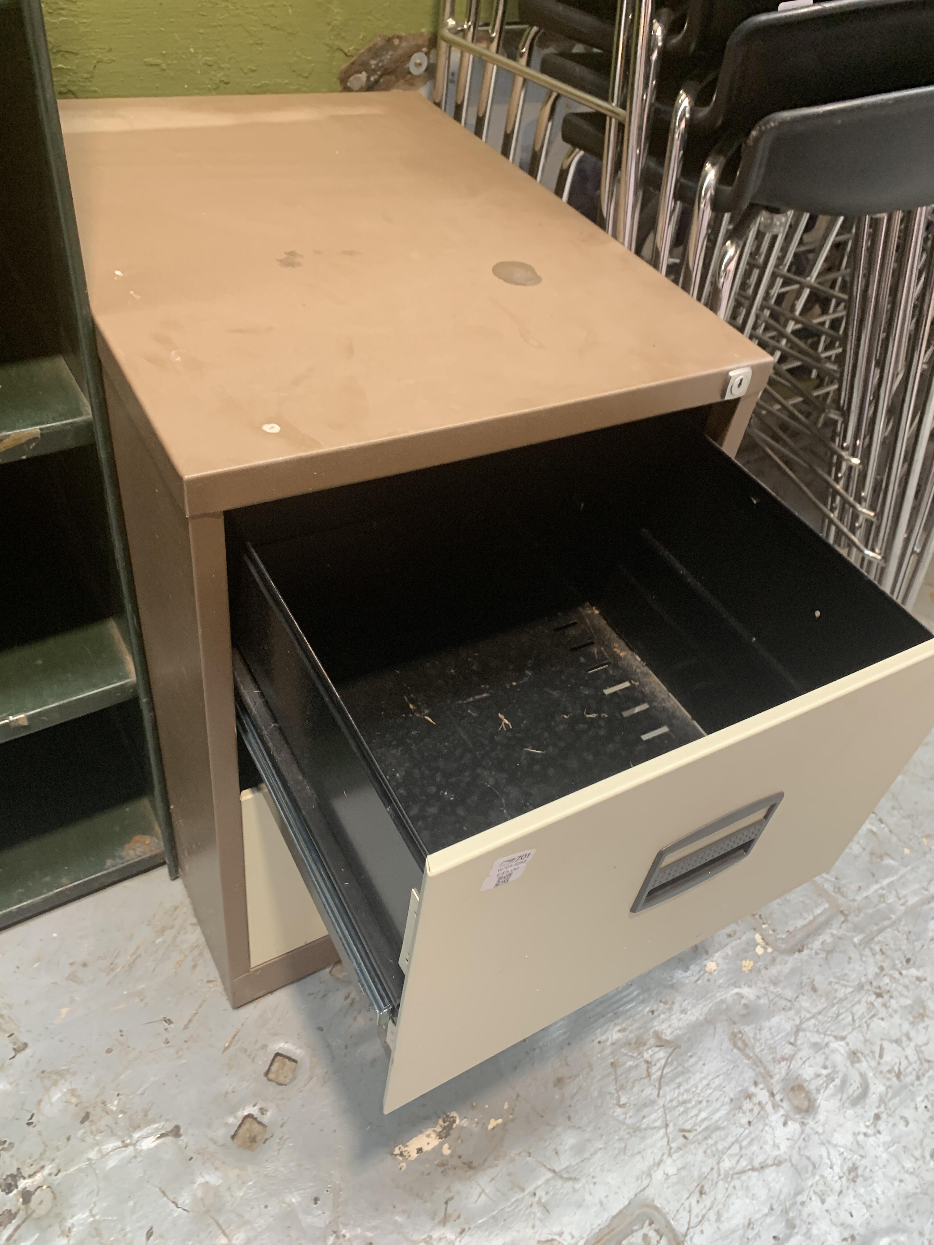 Vintage Two-Door Metal Filing Cabinet