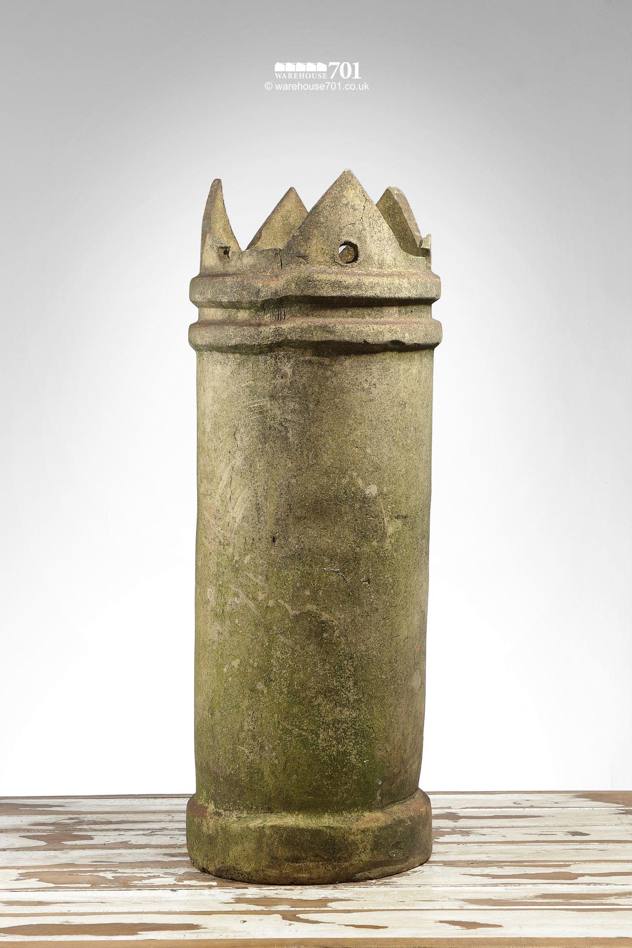 Very Old Perforated Crown Buff Chimney Pot #2
