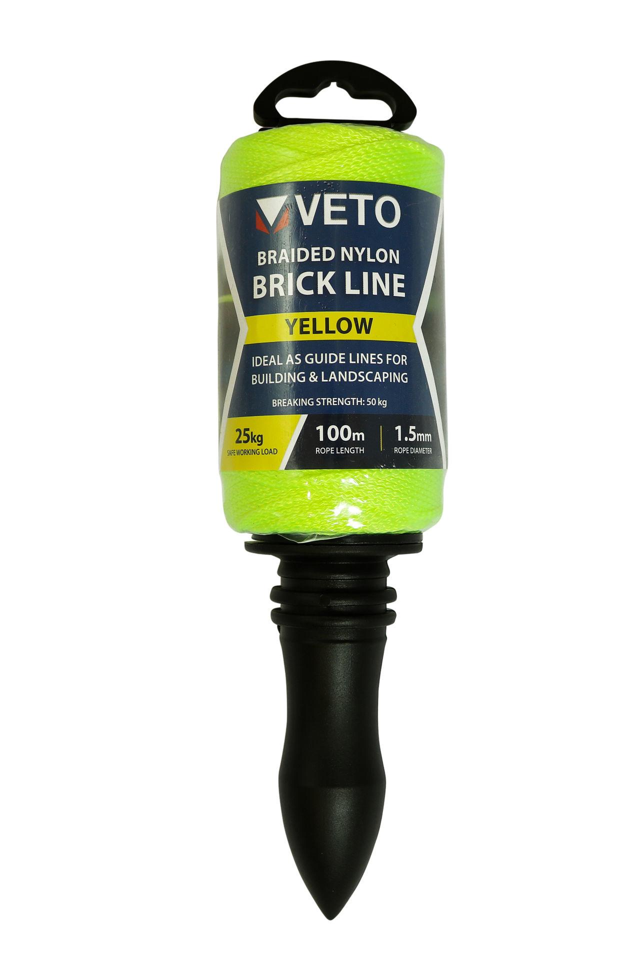 Veto Nylon Brick Line - Winder - Yellow 1.5mm x 100m