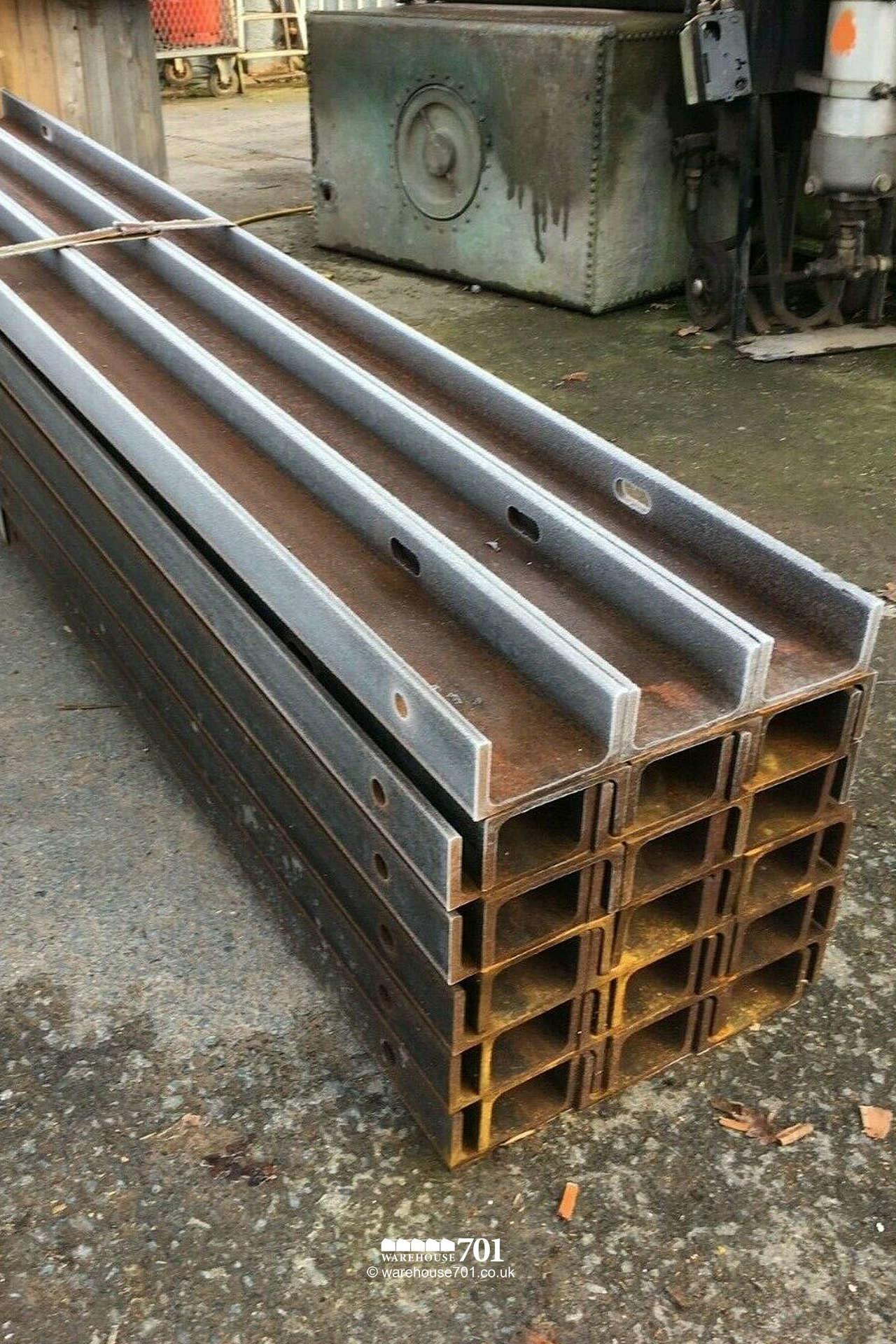Job Lot of Steel Channel Crash Barrier Supports