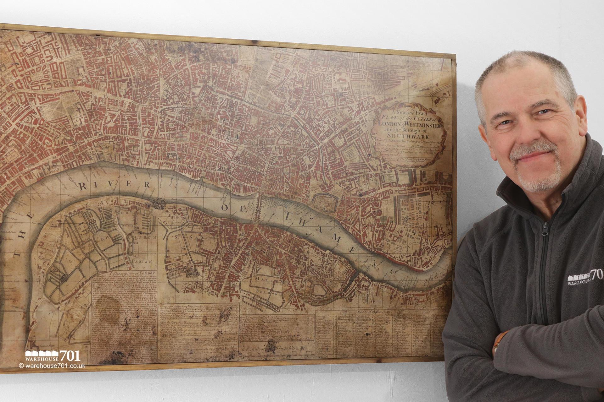 NEW replica mounted Old London Antique Map Picture #4