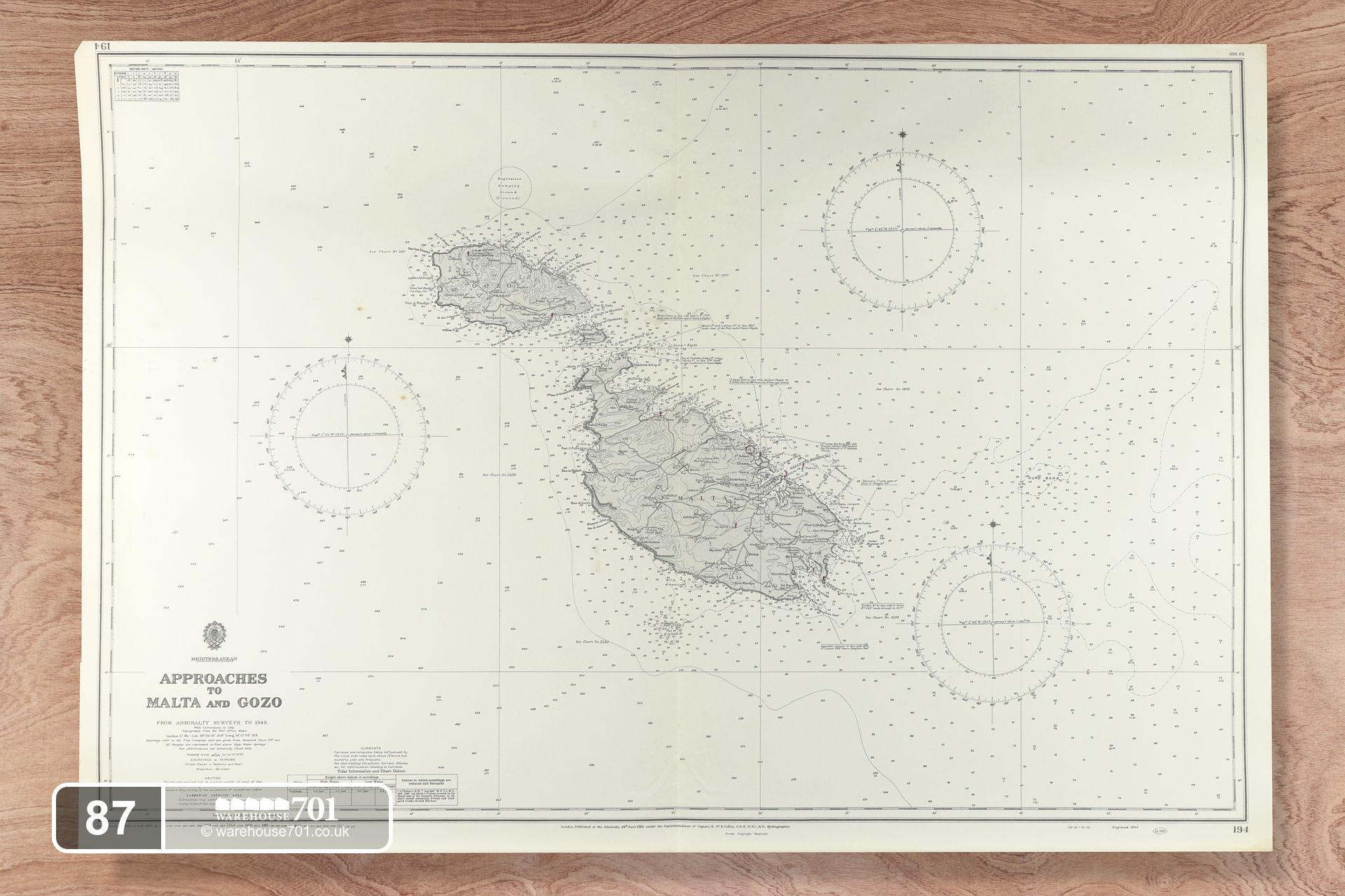 Authentic 1960s Nautical Navigation Charts No's 78-88