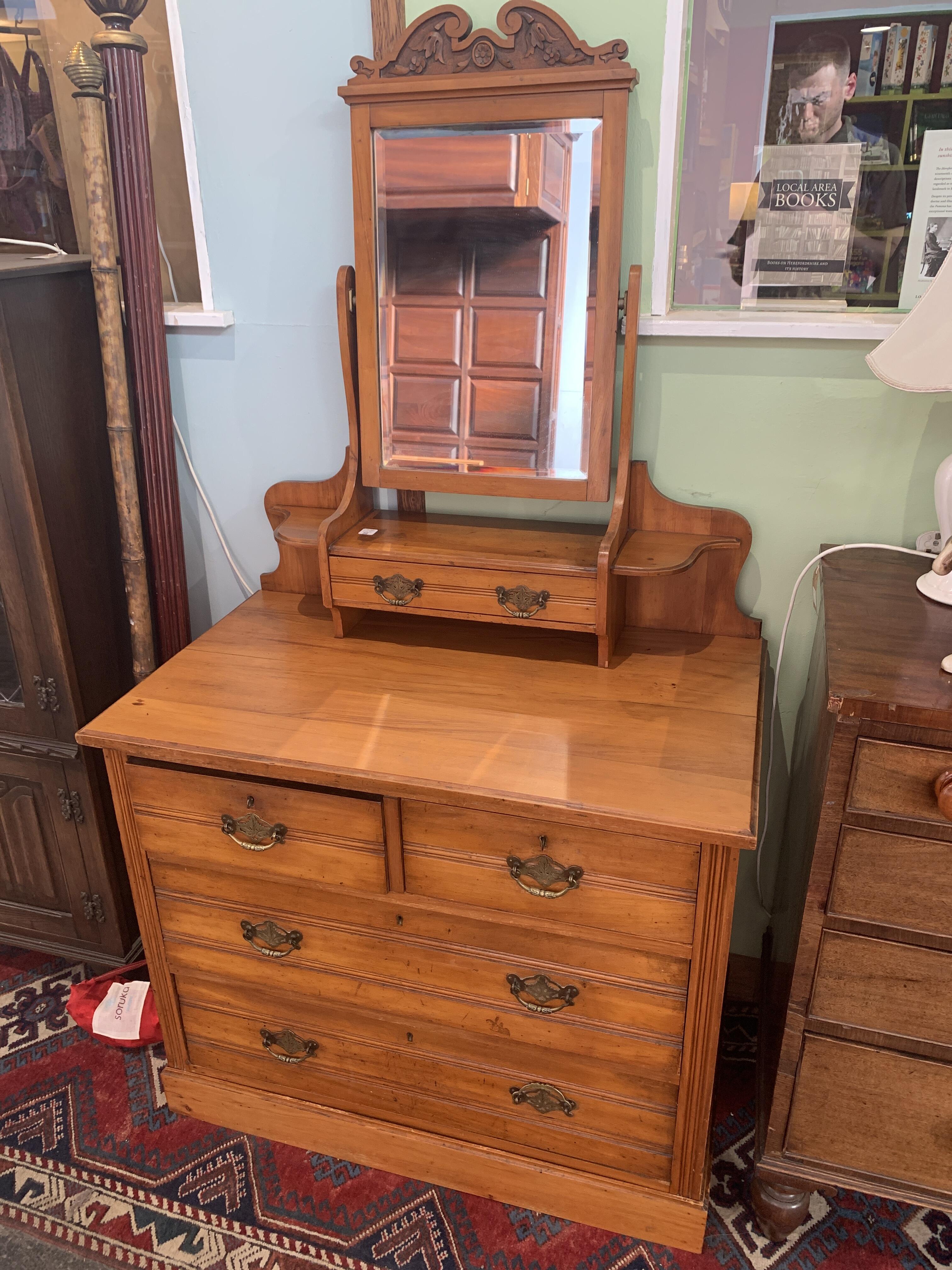 Charming Walnut Dressing Table with Mirror