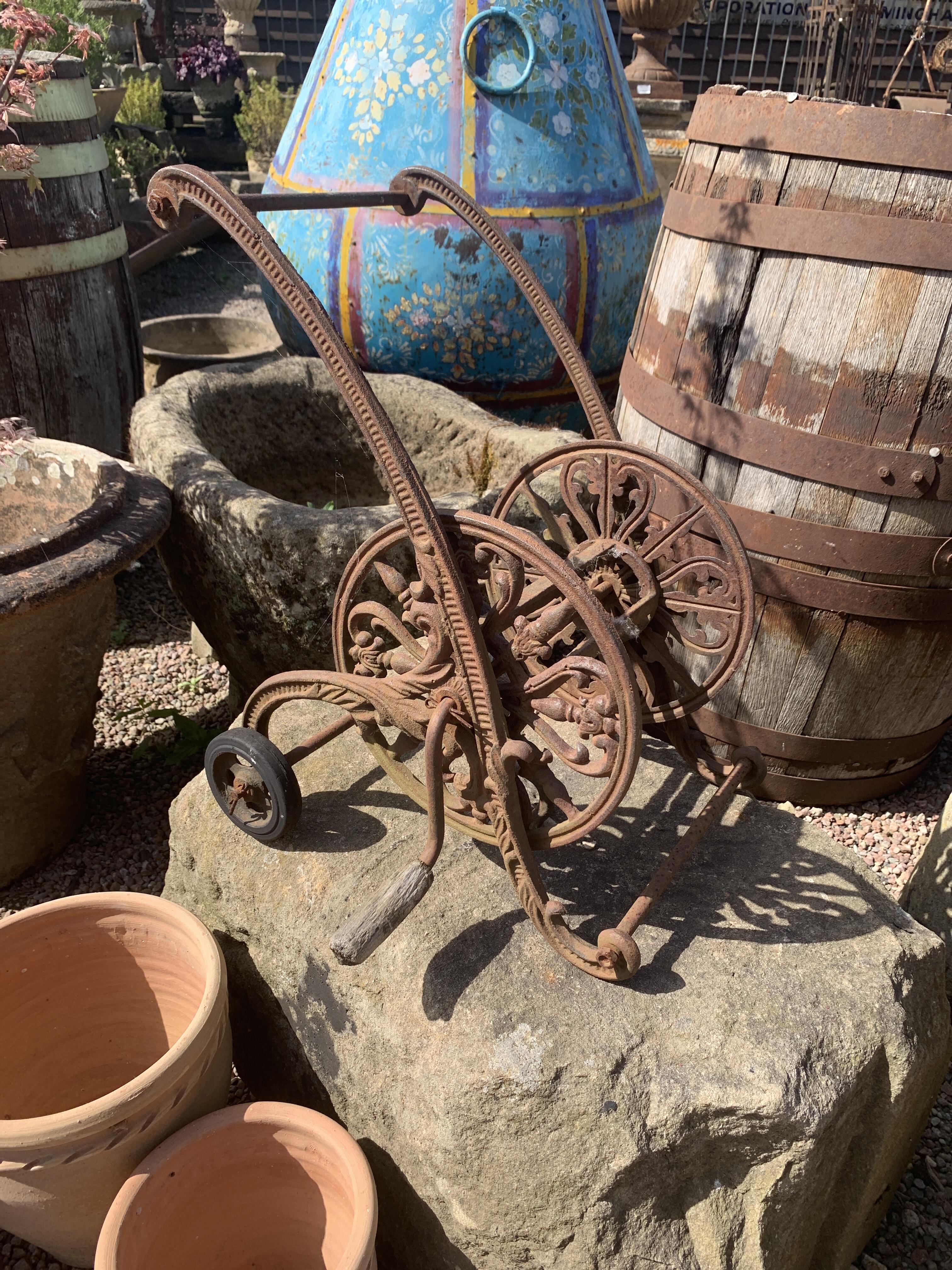 Reclaimed Cast Iron Garden Hose Reel