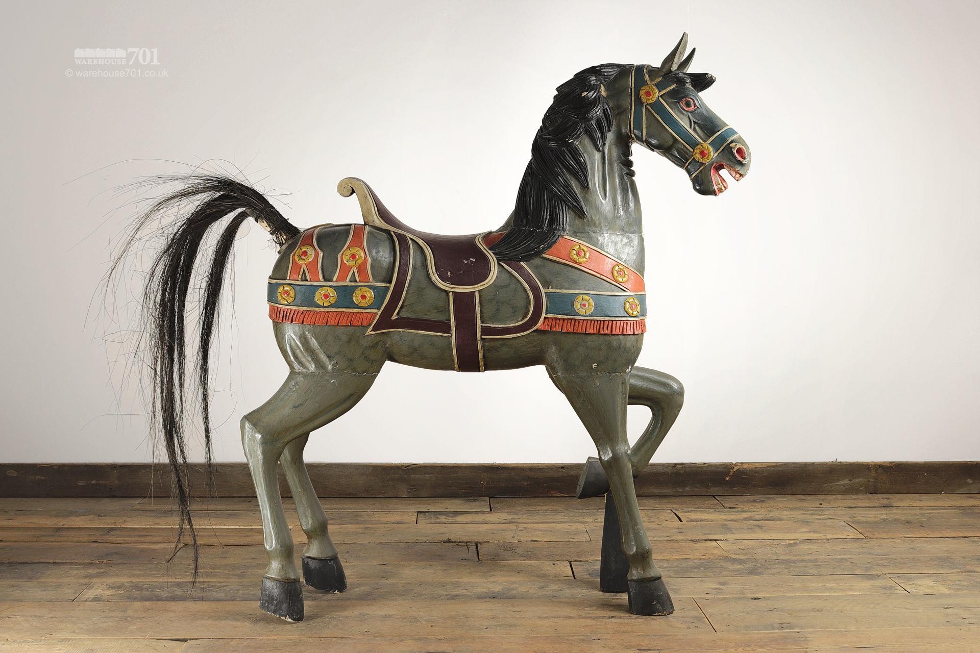 Reclaimed Vintage Hand-Painted Carousel Horse #2