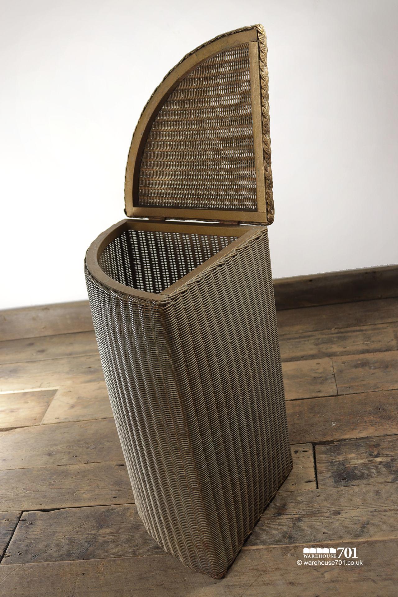 Authentic Period Gold Lloyd Loom Quadrant Laundry Basket #2
