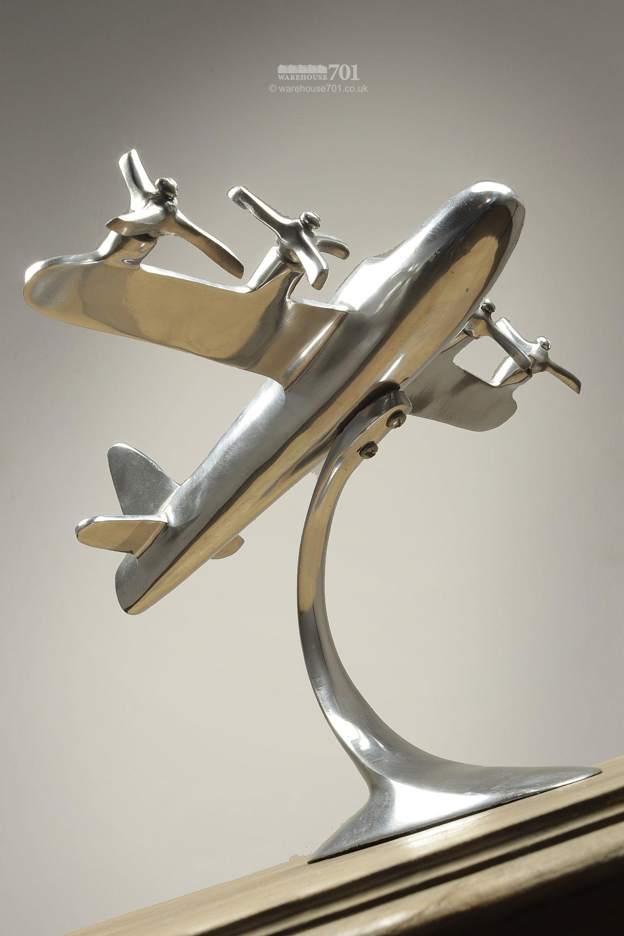 Art Deco Style Polished Metal Alloy Desk Plane #1