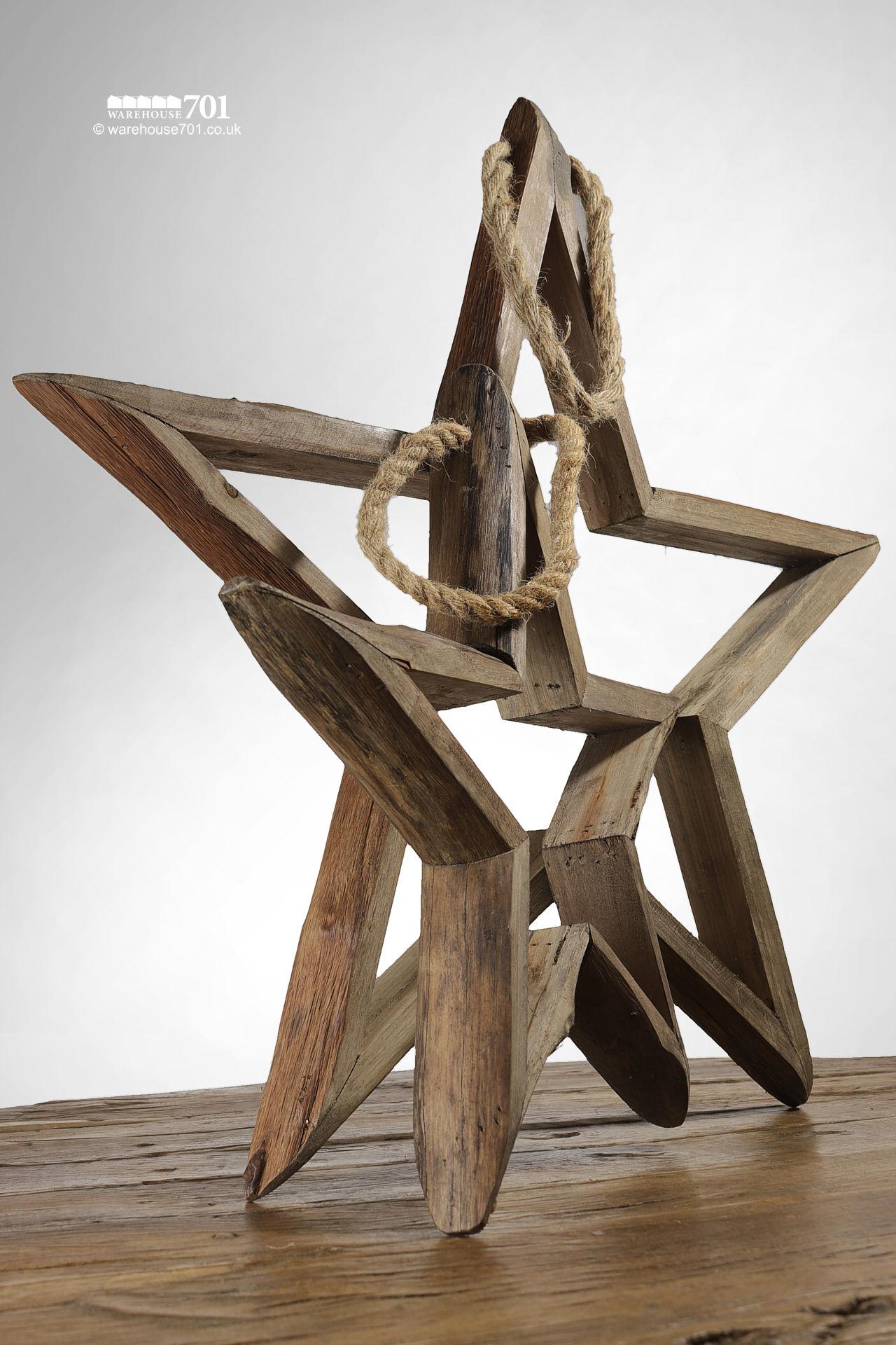 A Pair of NEW Rustic Five Point Stars with Rope Hangers #2