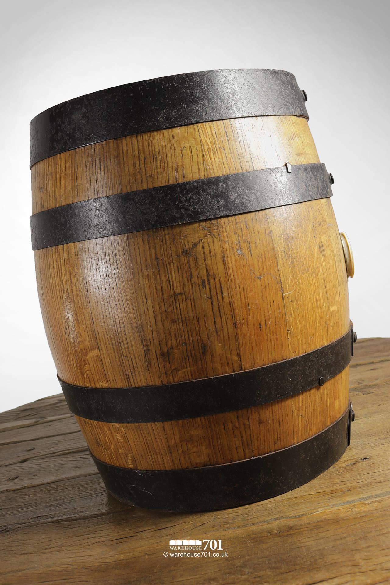 Small Old Hand Coopered Oak Barrel 'Pop Up Pirate' Style Decorative and Functional #2