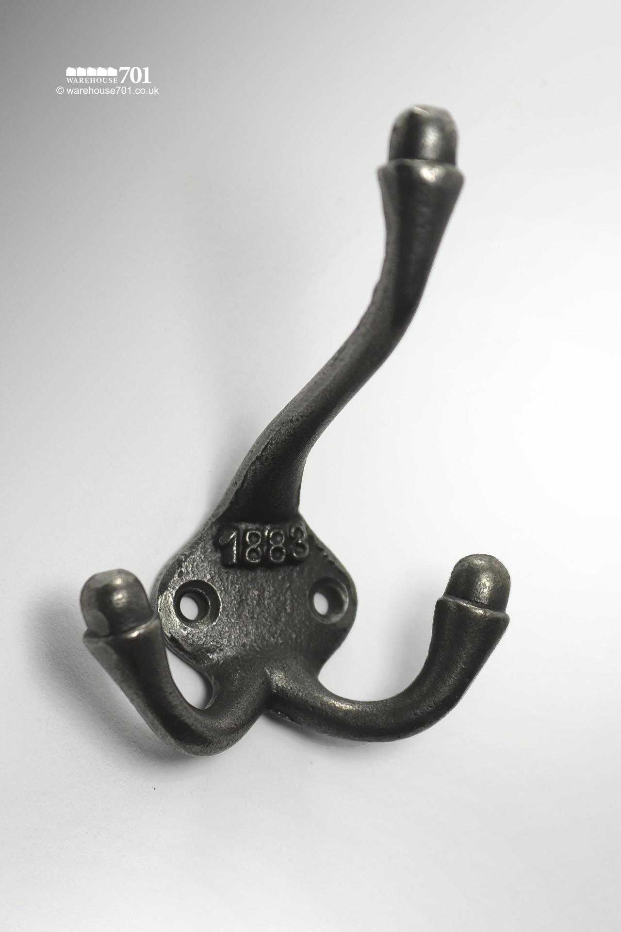 New Cast Iron Triple Coat Hook  with '1883' Raised Lettering