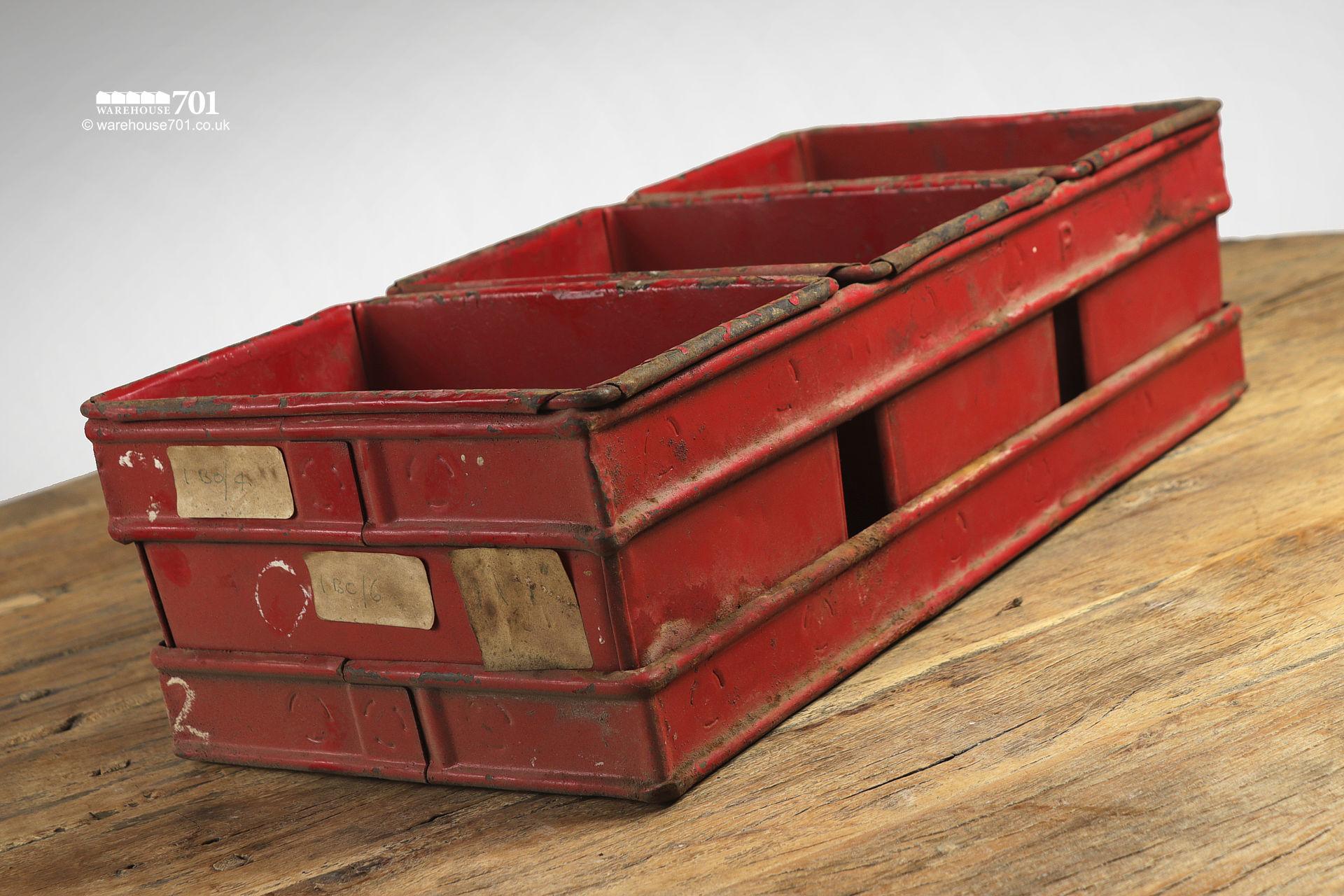 Reclaimed Vintage Red Triple Bread Loaf Bakery Tins