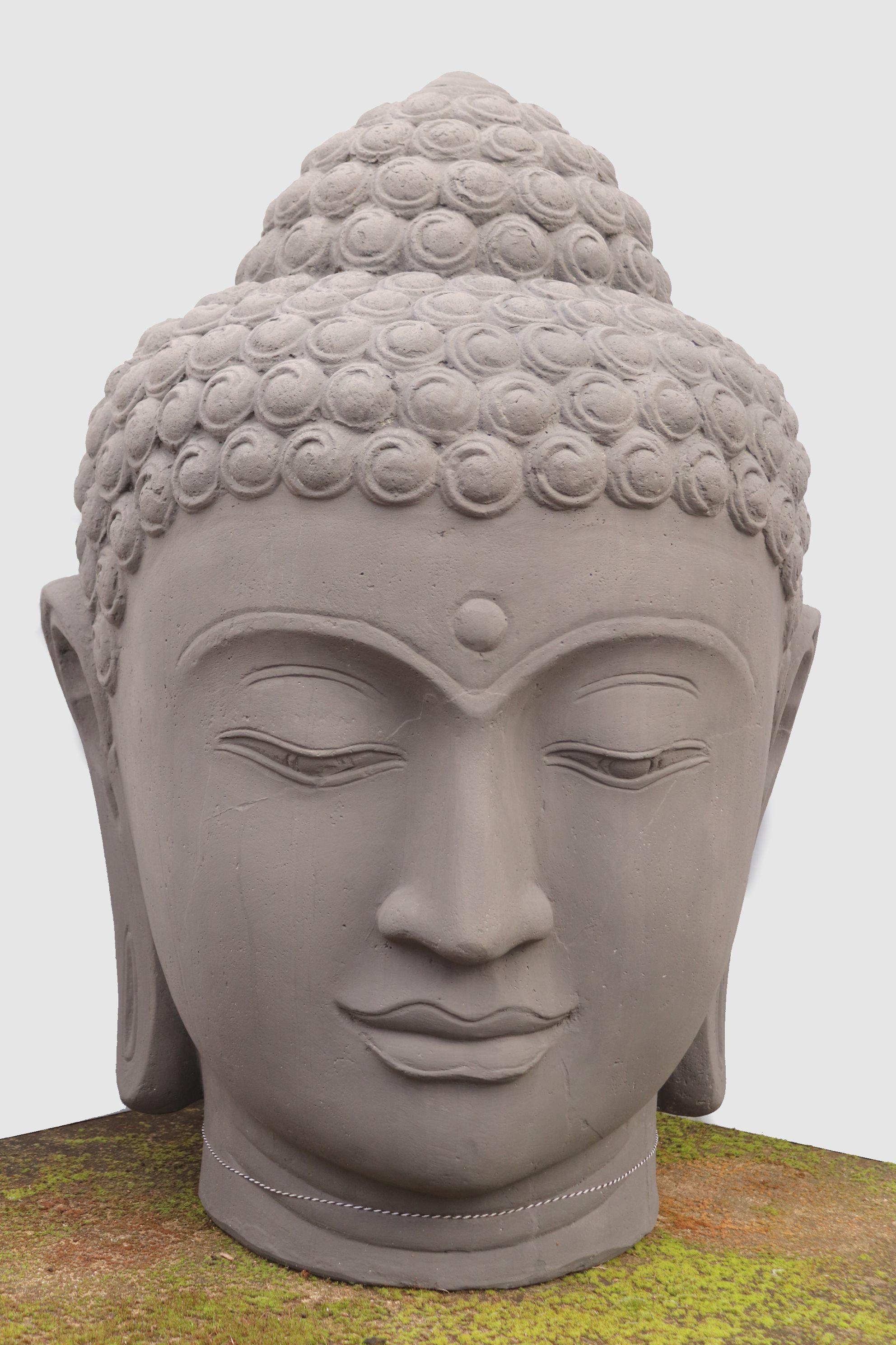 NEW - Cast Stone Buddha Head