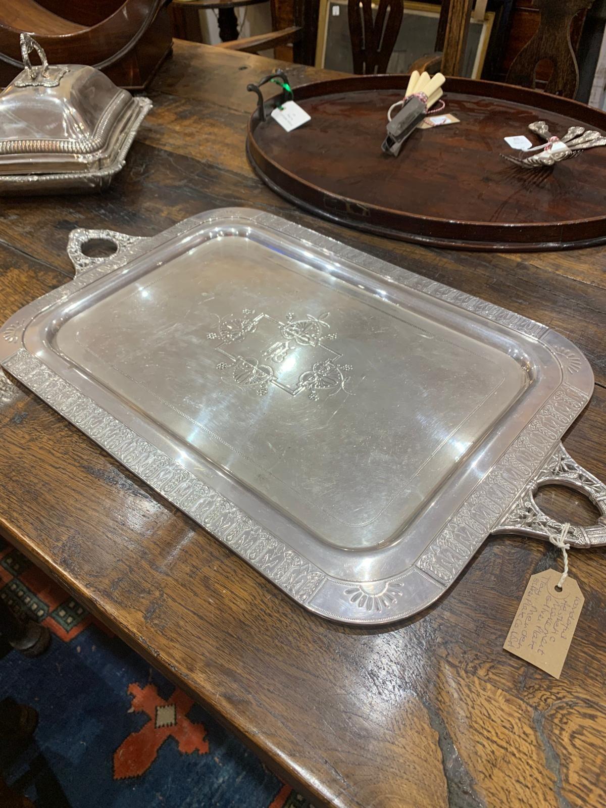 Aesthetic silver plate tray
