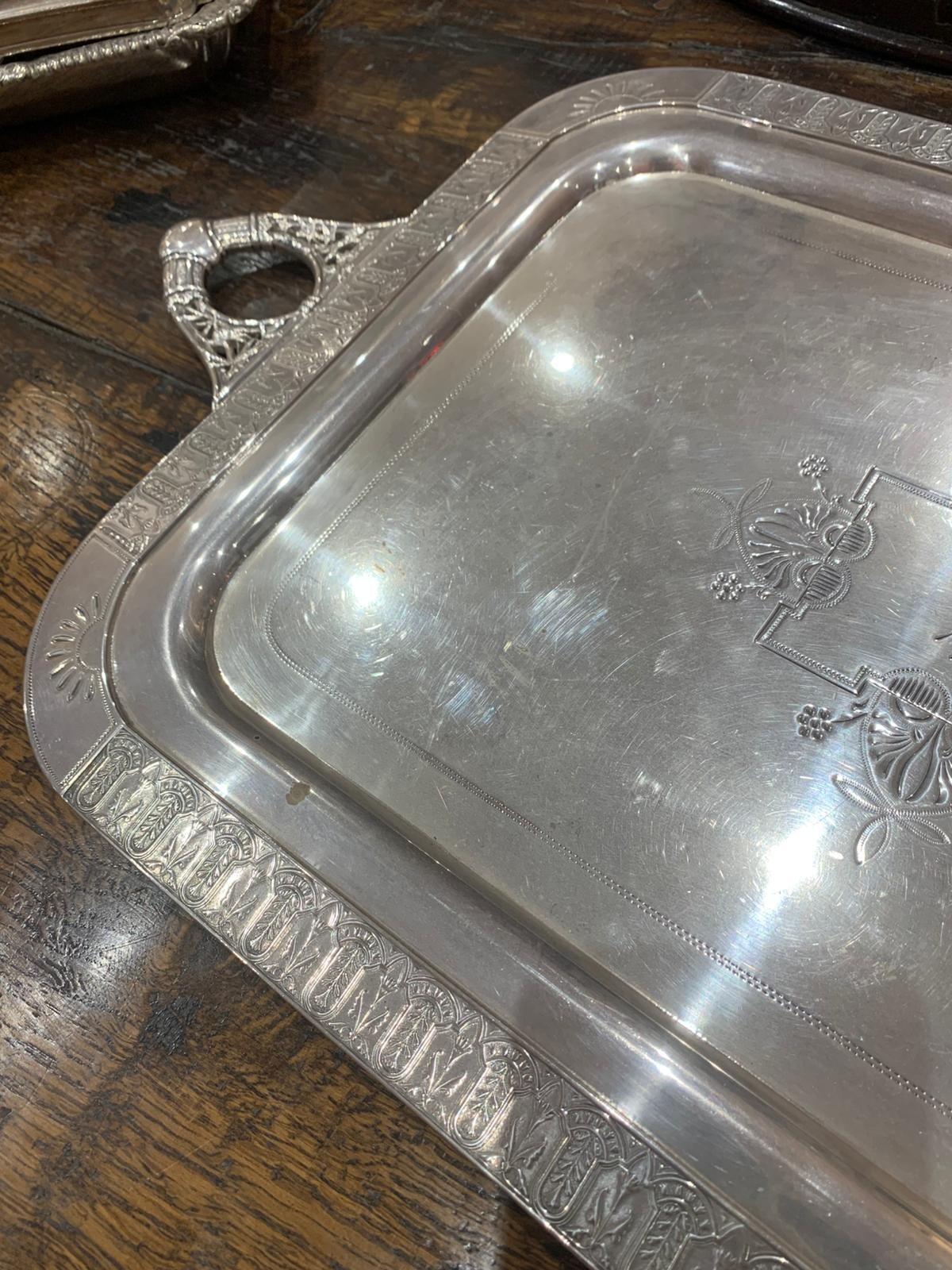 Aesthetic silver plate tray
