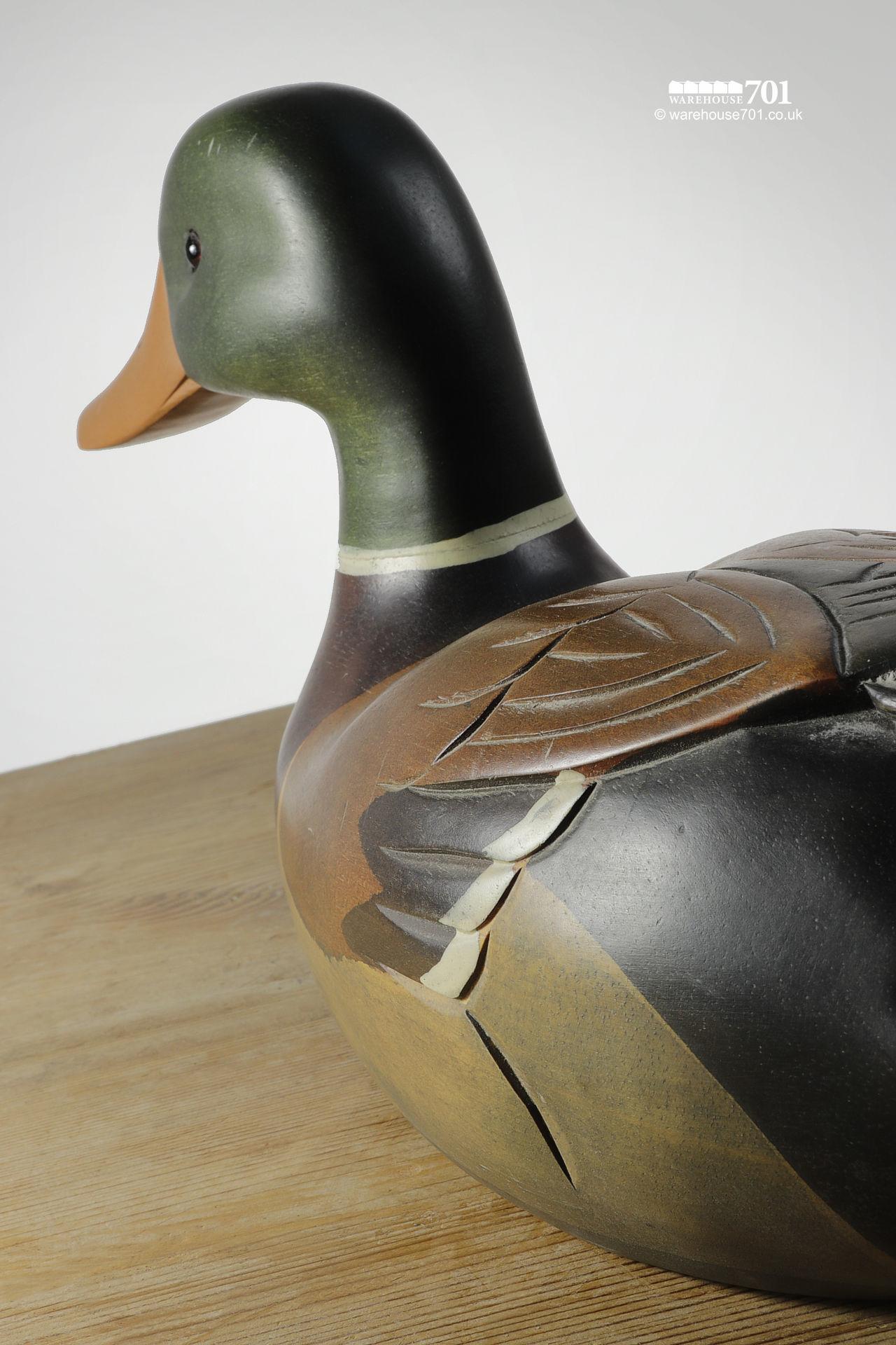 Salvaged Wood Carved Mallard Duck Ornament #1