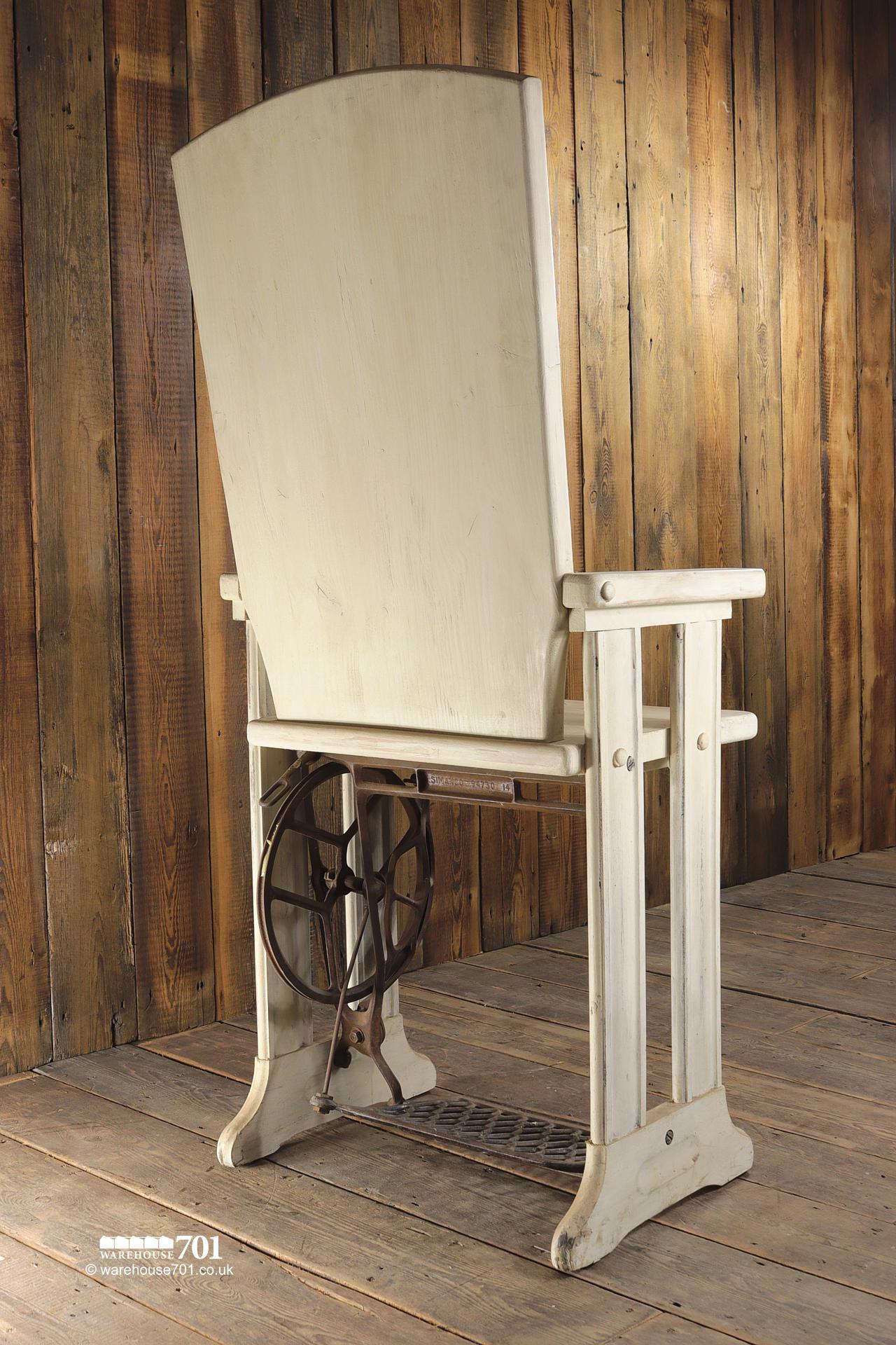 701 Original Cream Painted Singer Sewing Machine Treadle Chair #6