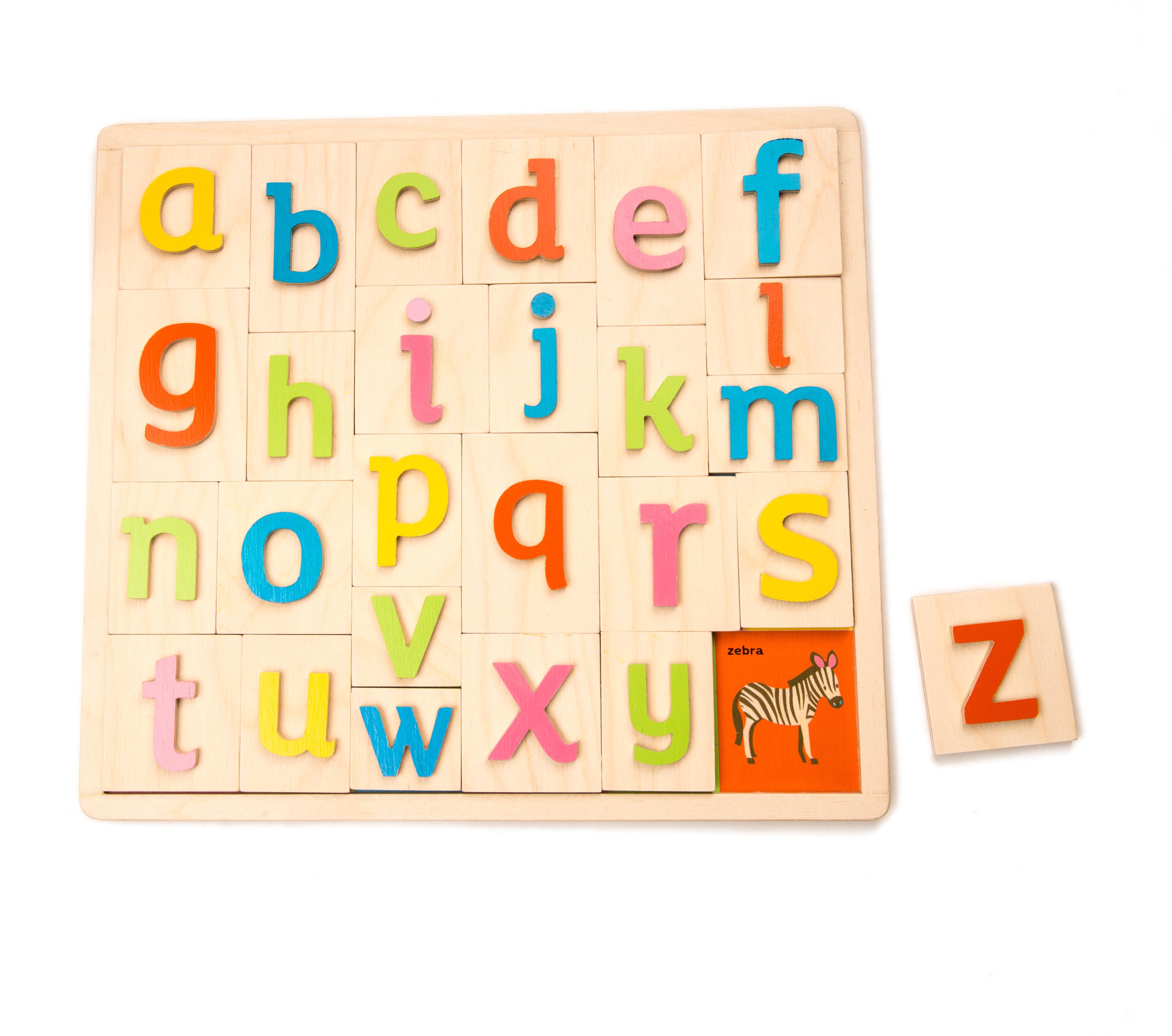 New Wood Alphabet Learning Puzzle with 26 Letters and Images #4
