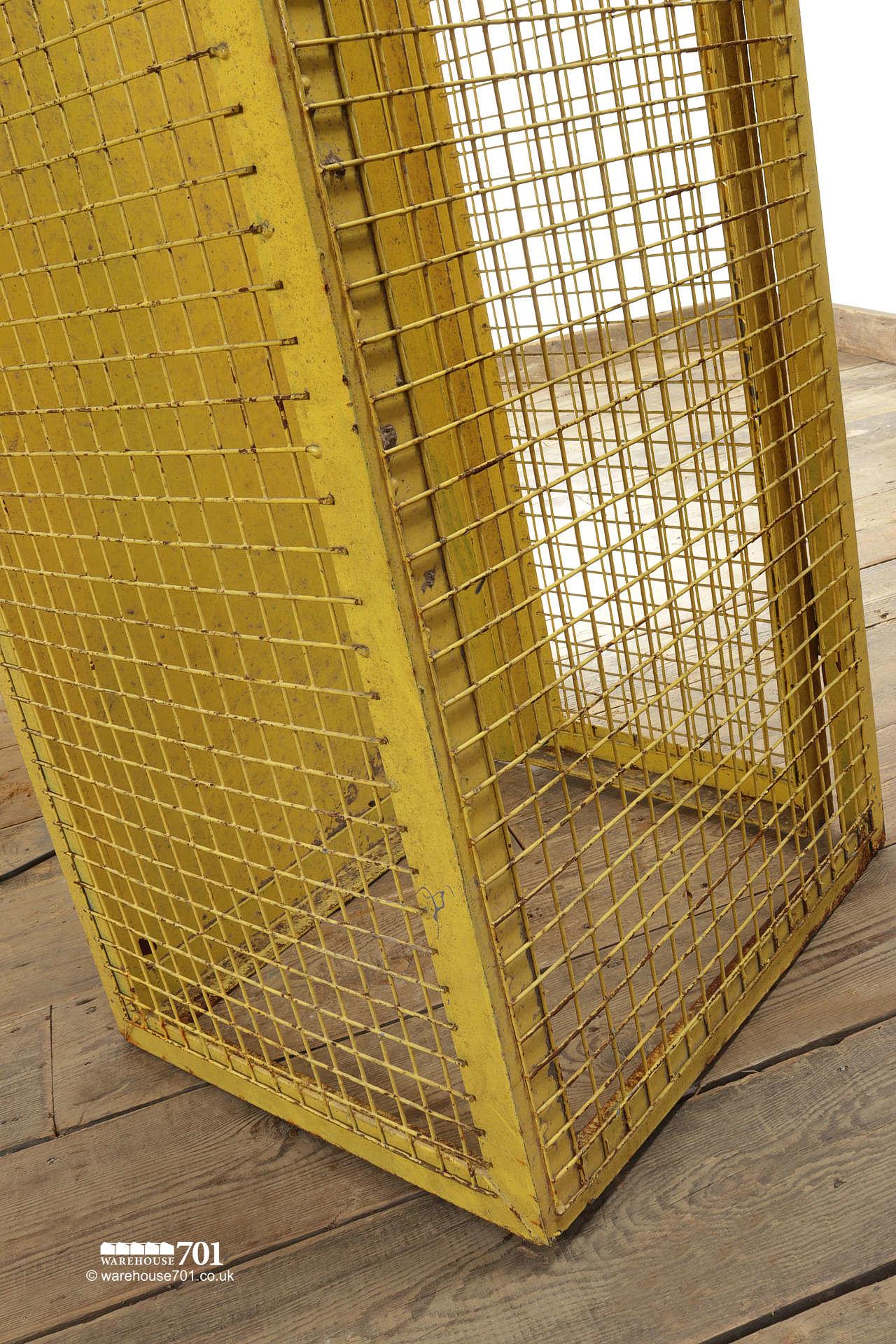 Funky Salvaged Yellow Wire Mesh Gas Bottle Cage Storage or Lockers #5