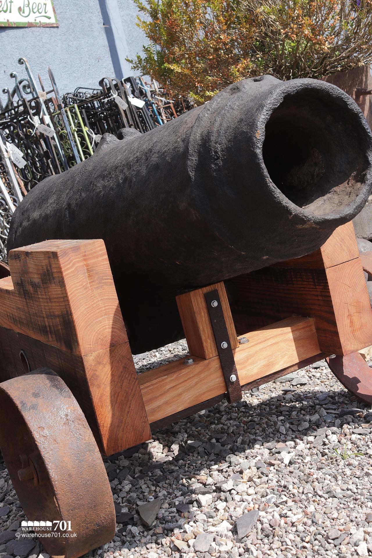 Fabulous Large Ocean-Salvaged Maritime 69lb Carronade Cannon on Carriage #2