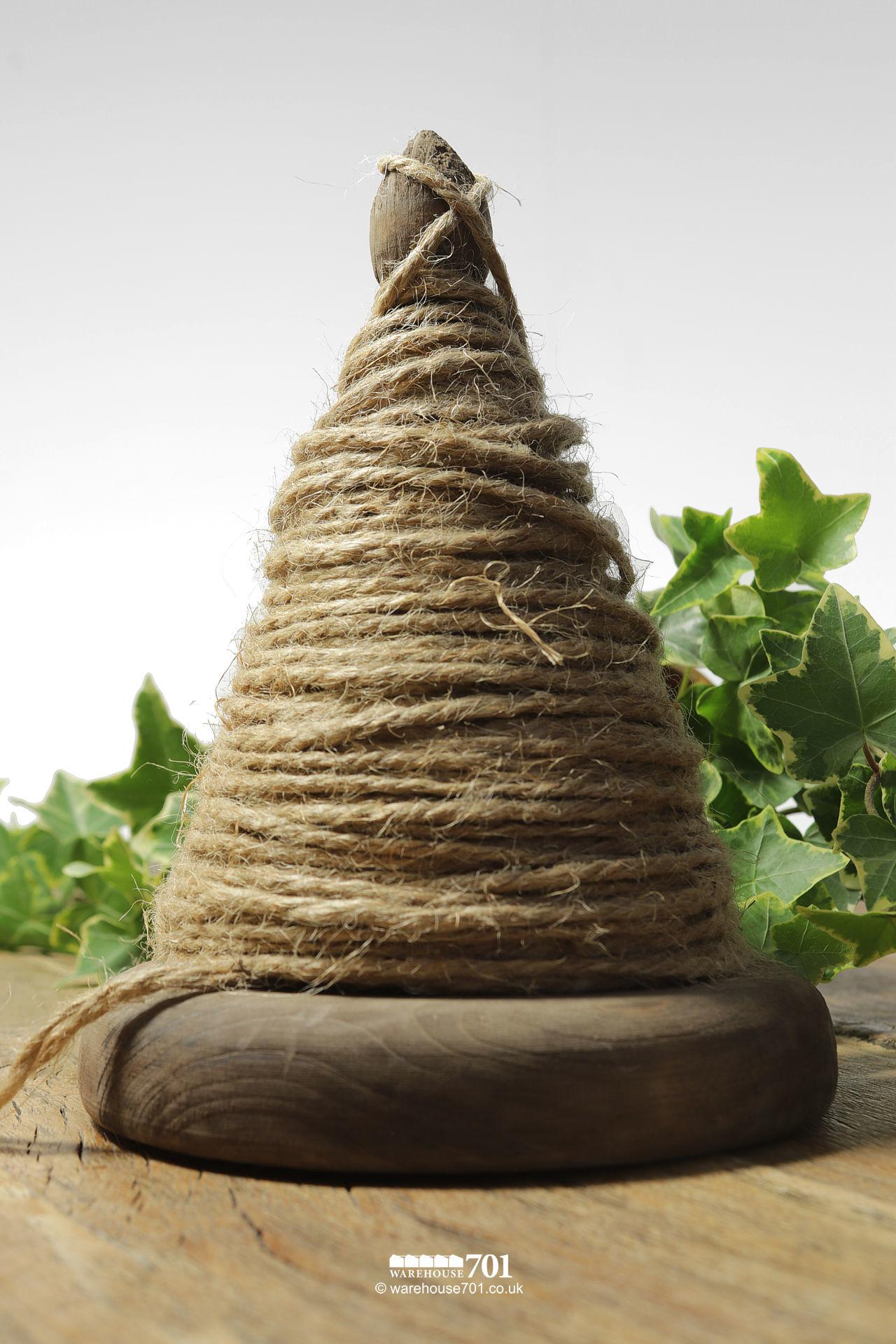 NEW Cone of String on a Wood Stand