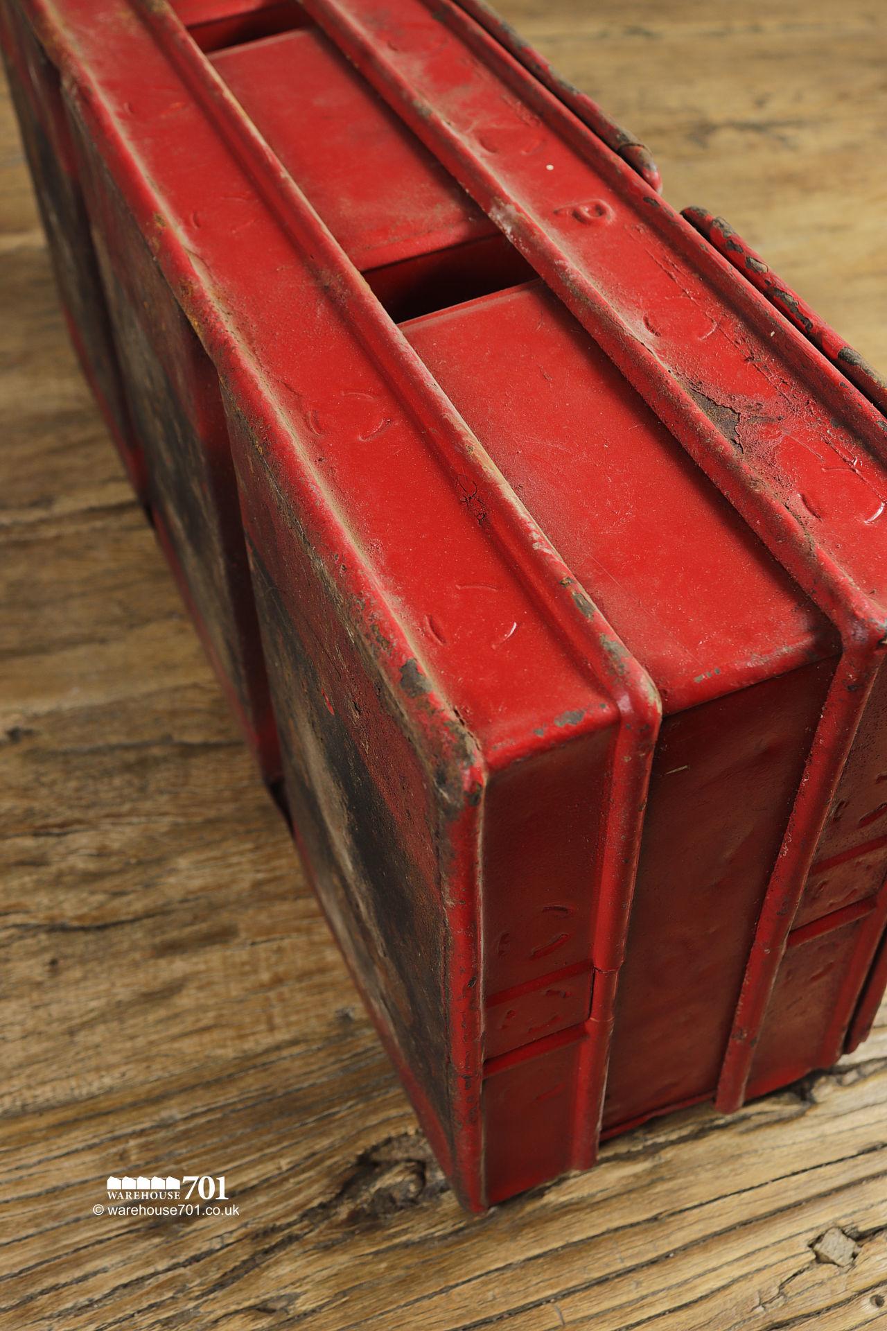 Reclaimed Vintage Red Triple Bread Loaf Bakery Tins