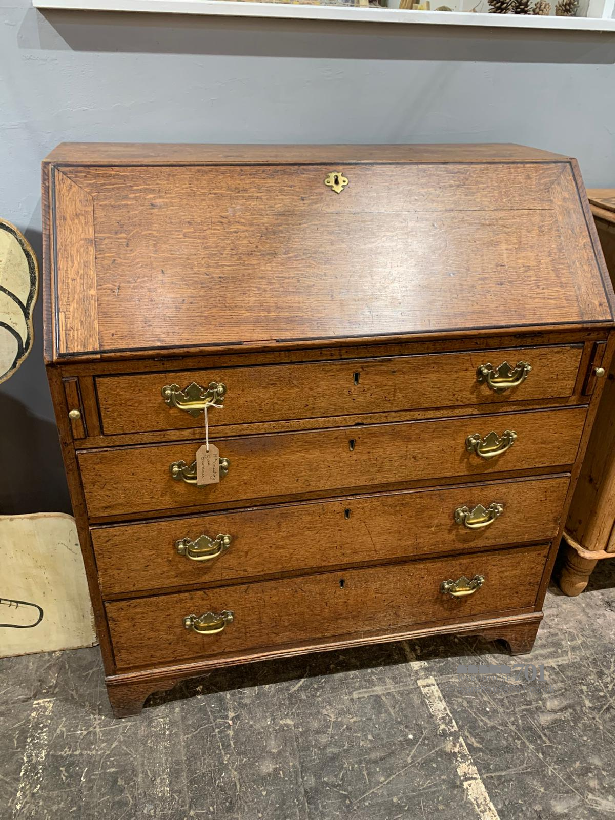 19th century oak bureau