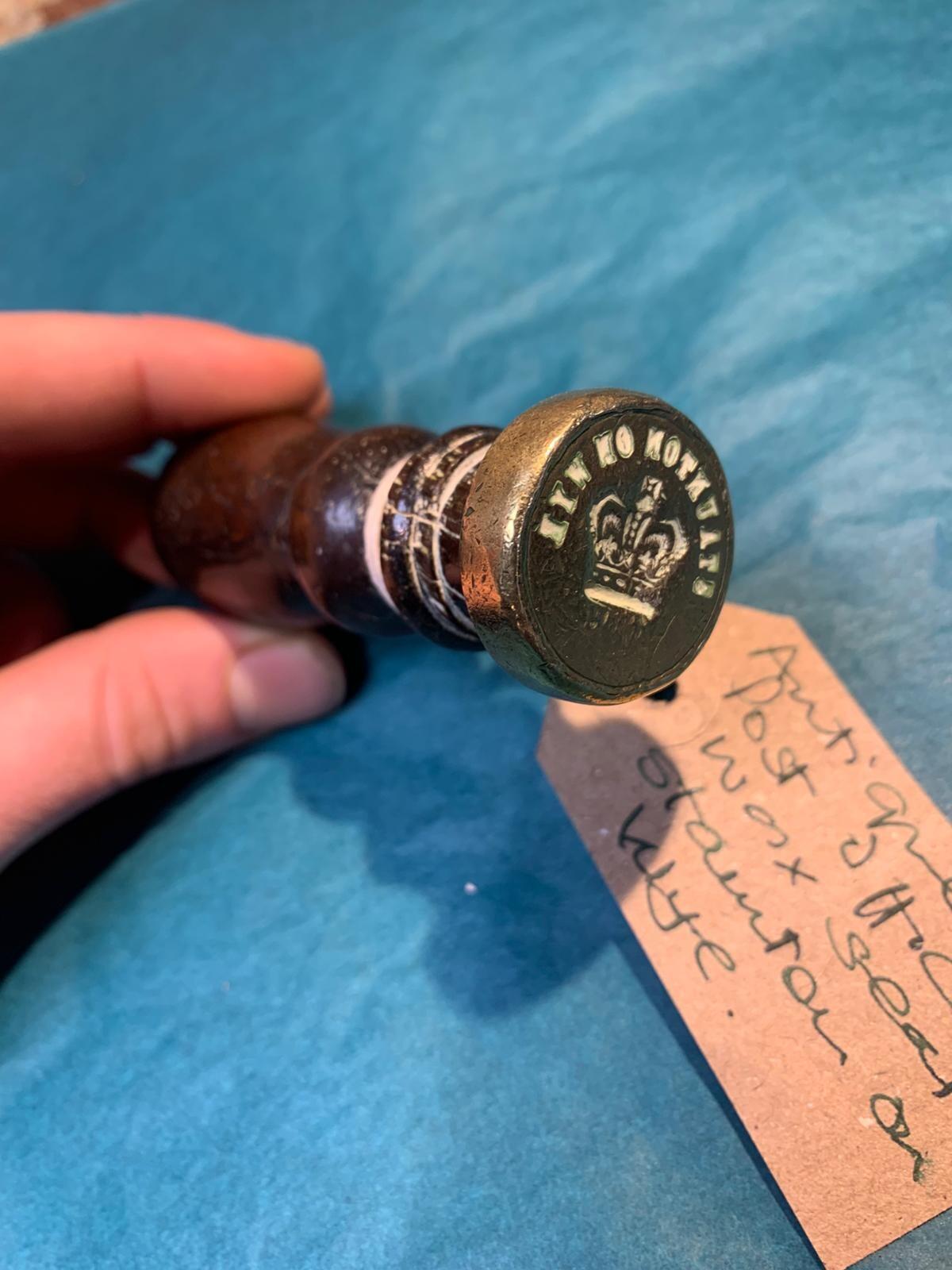 Antique treen Post Office wax seal