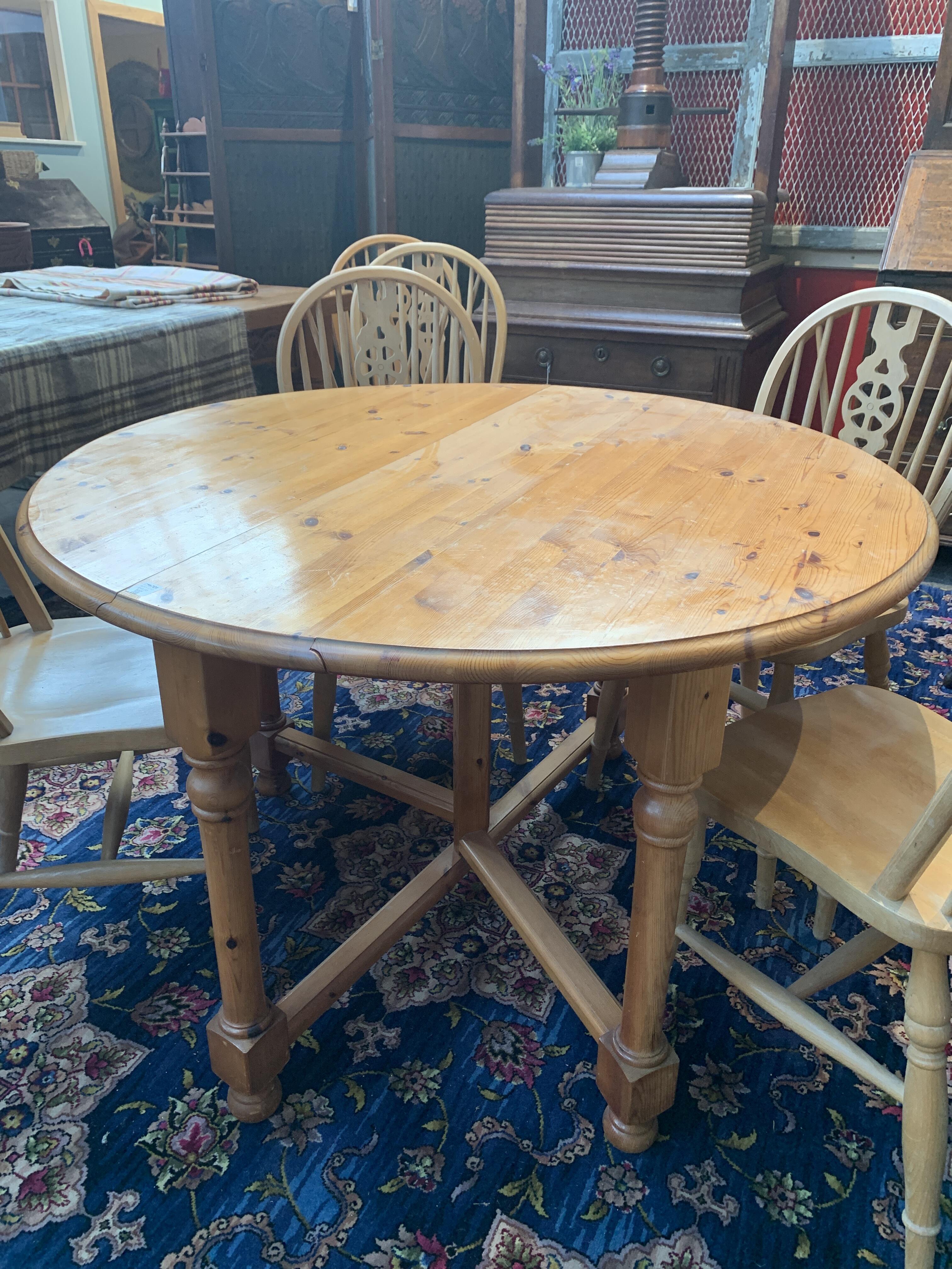 Modern Pine Narrow Drop Leaf Table