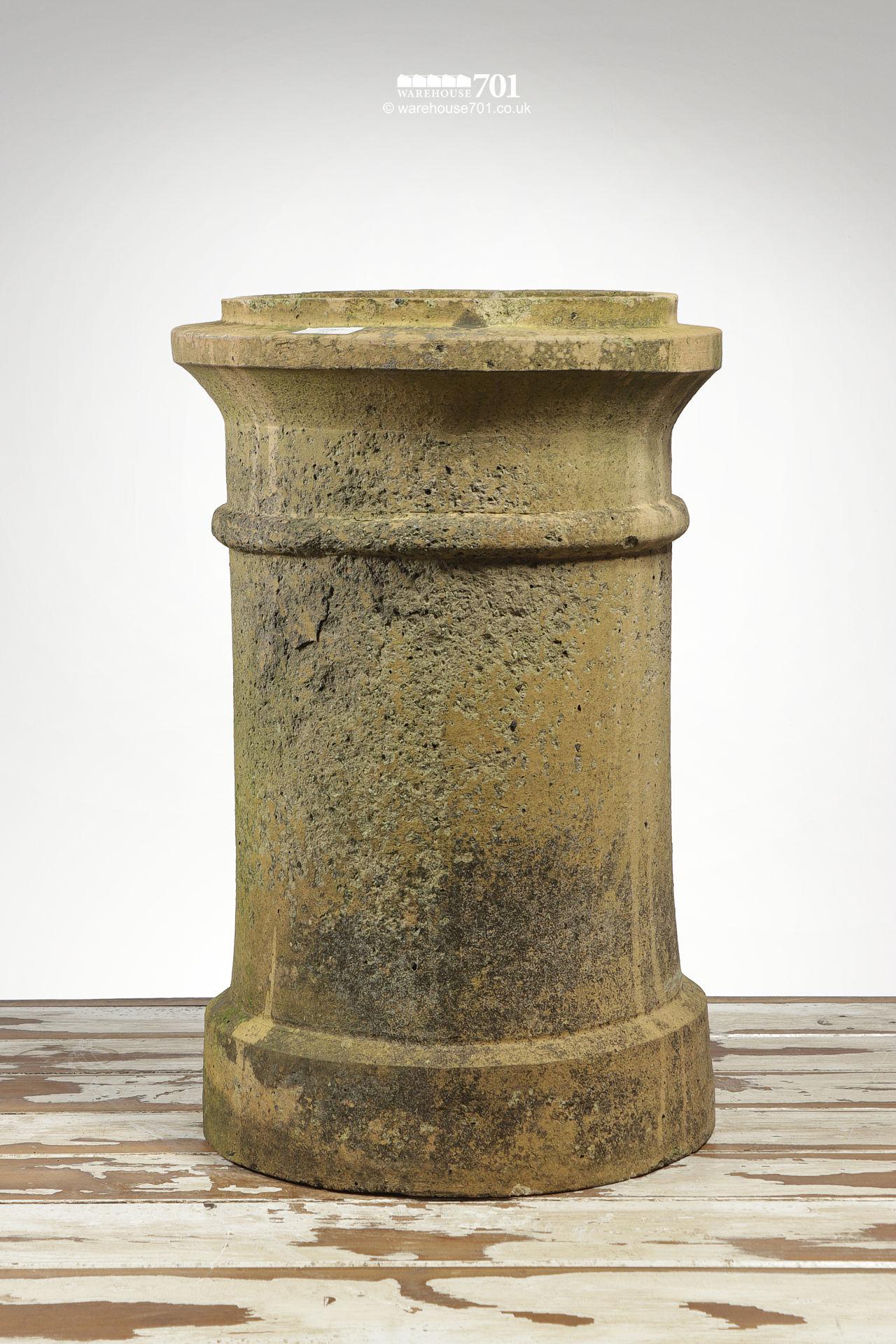 Old Straight Sided Buff or Cream Chimney Pot #1