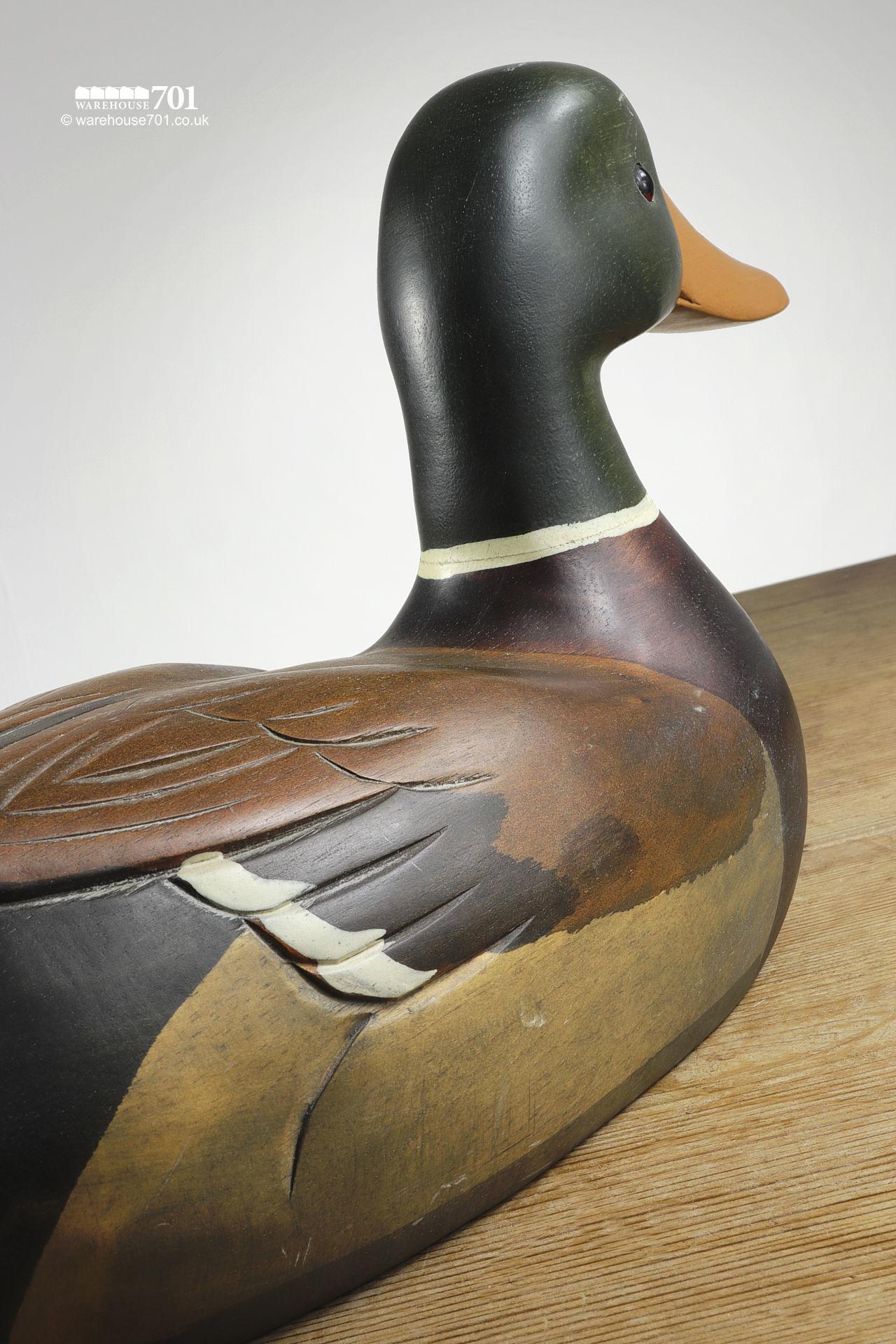 Salvaged Wood Carved Mallard Duck Ornament #2