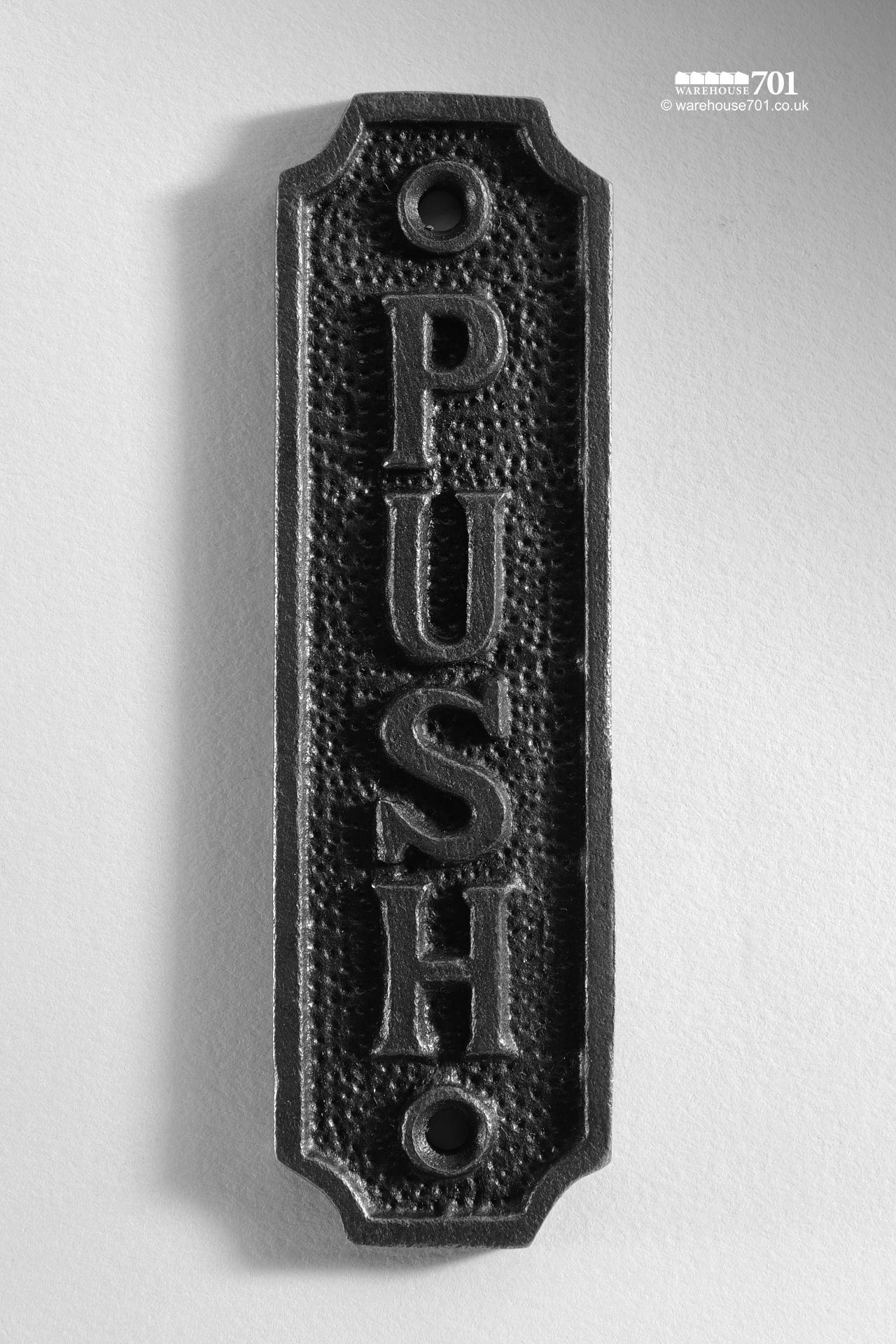 New Cast Iron Push Sign