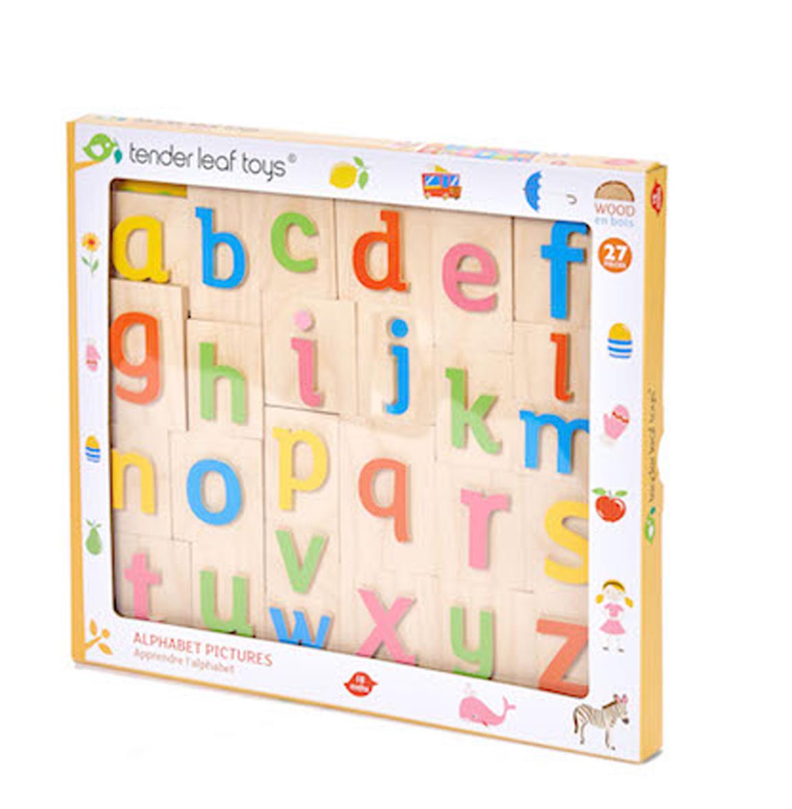 New Wood Alphabet Learning Puzzle with 26 Letters and Images #5