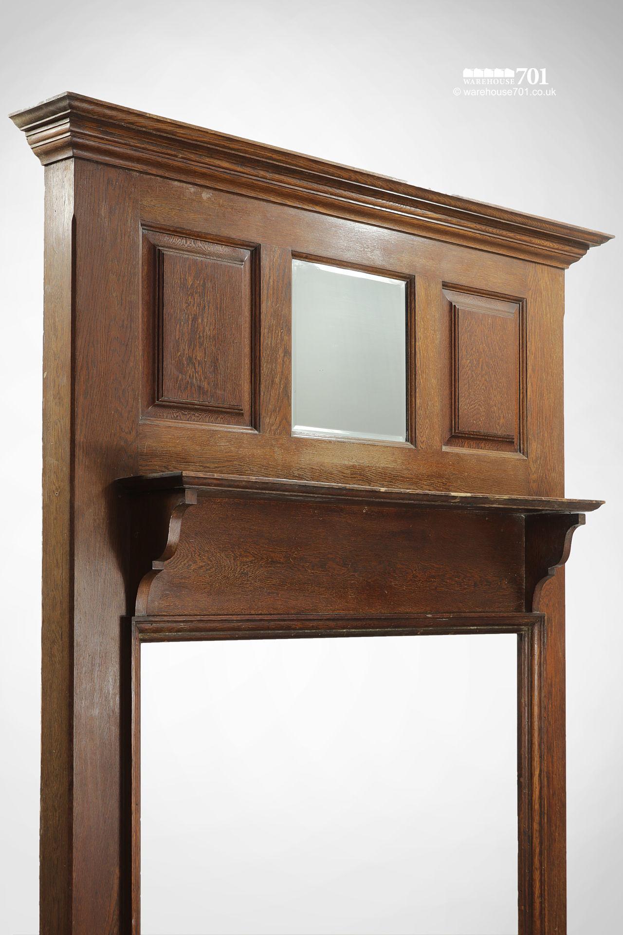 Salvaged Art Deco Oak Fire Surround, Antique Fireplace Surrounds With Mirror