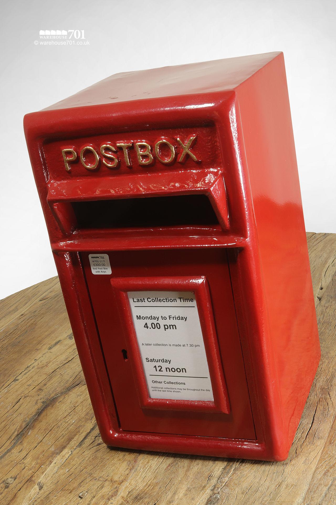 GPO Style Lockable Red Metal Post Box #3