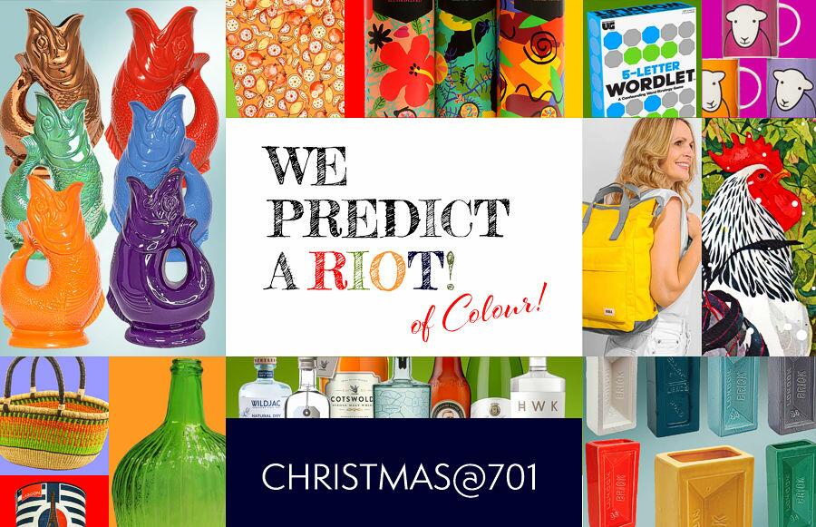 We predict a riot (of colour) montageg of colourful Christmas gifts