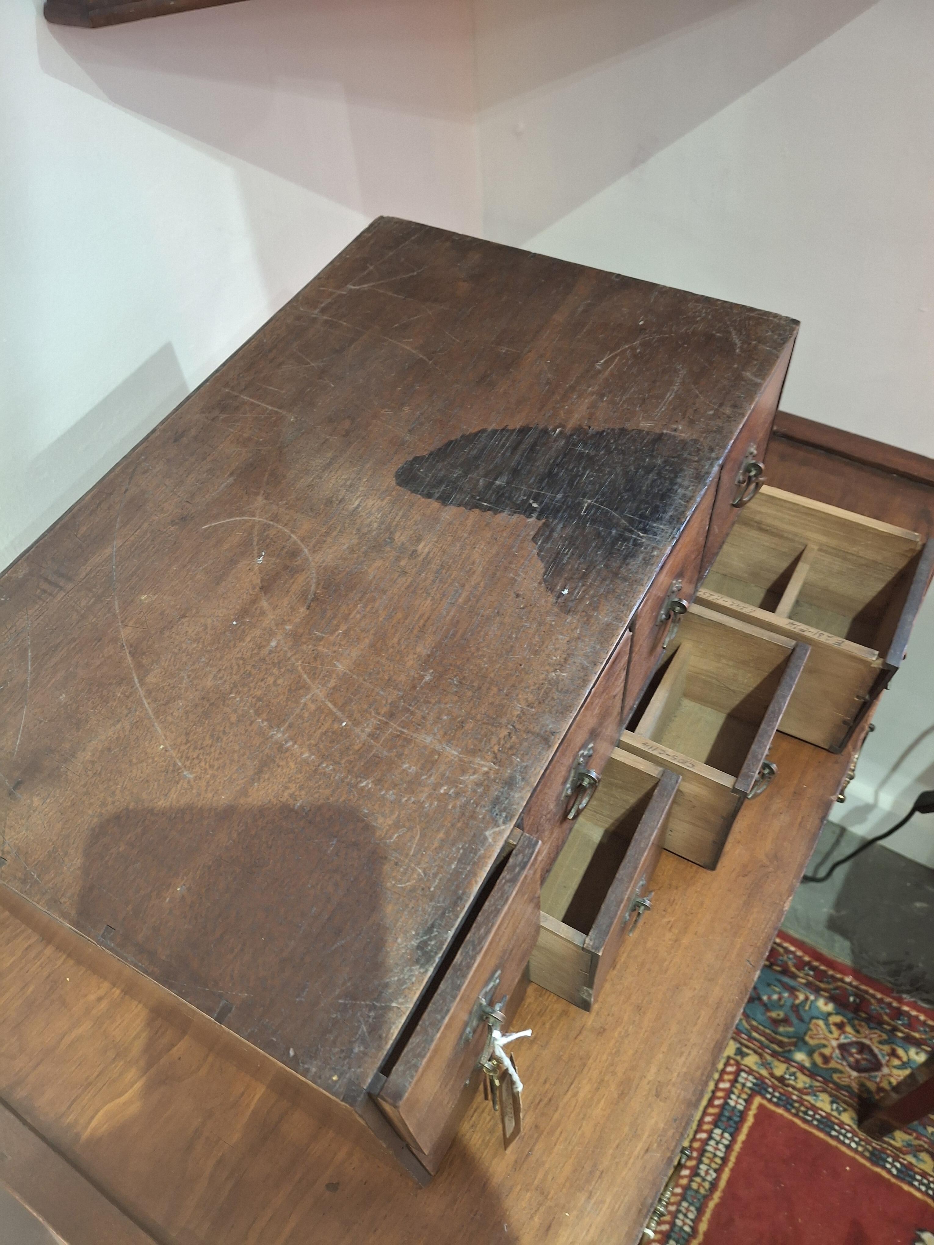 19th century mahogany bank 8 drawers