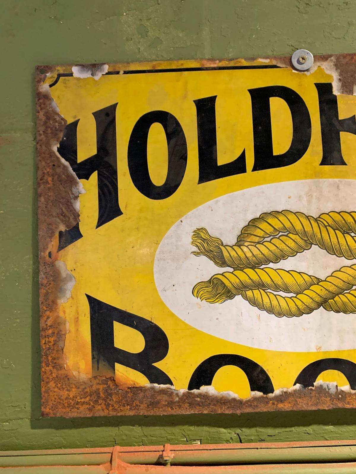 Metal Holdfast boots sign
