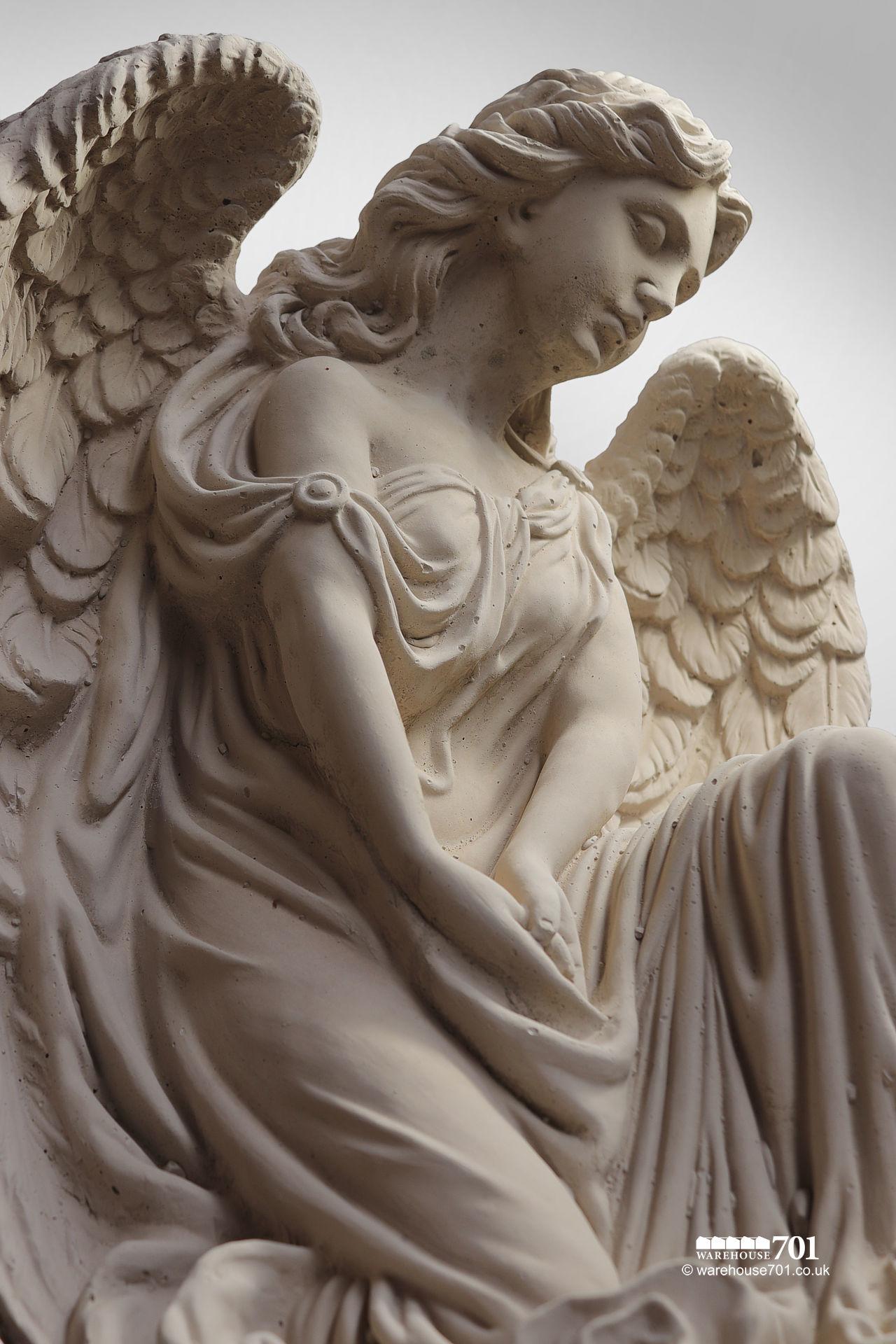 New Cast Stone Kneeling Angel Garden Statue or Figure #3