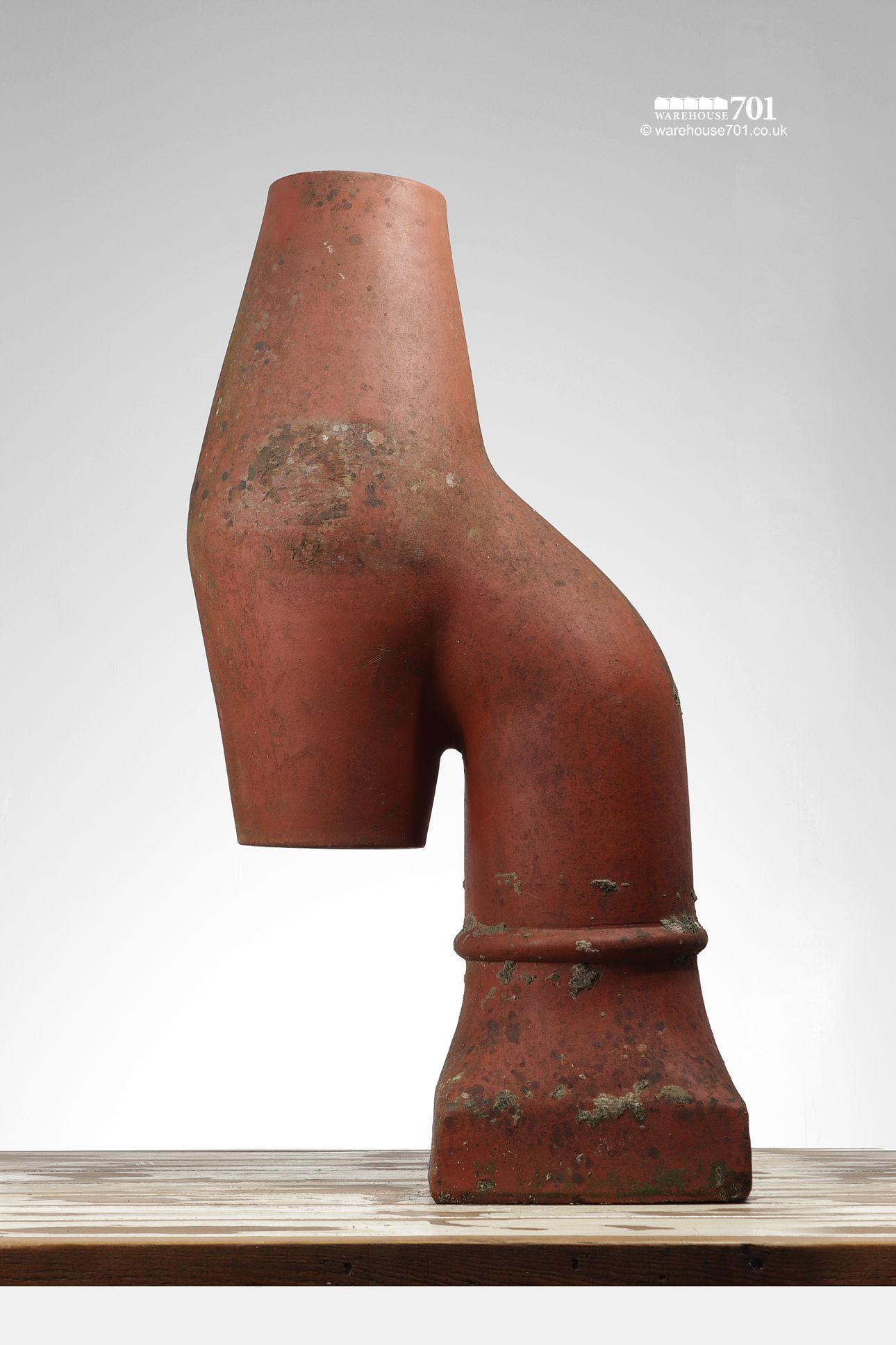 Large Offset Twin Cone Terracotta Chimney Pot #2