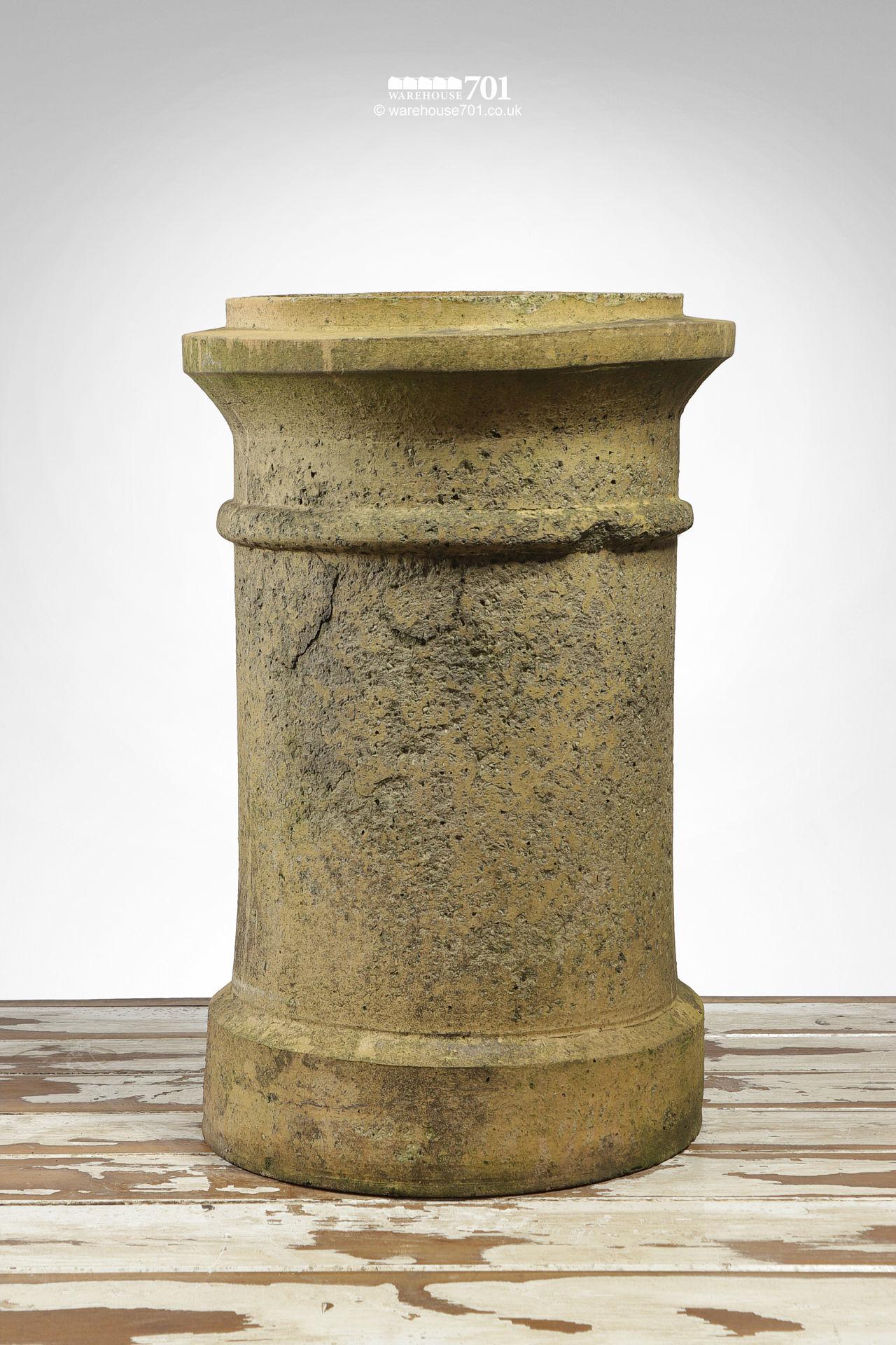 Old Straight Sided Buff or Cream Chimney Pot #2
