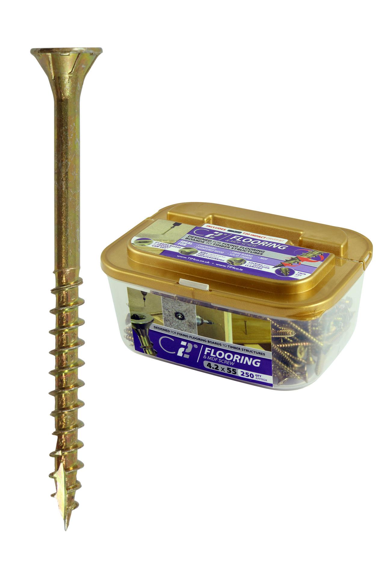 4.2 x 55 Screws for Fixing Flooring, Floorboards and MDF to Timber Structures