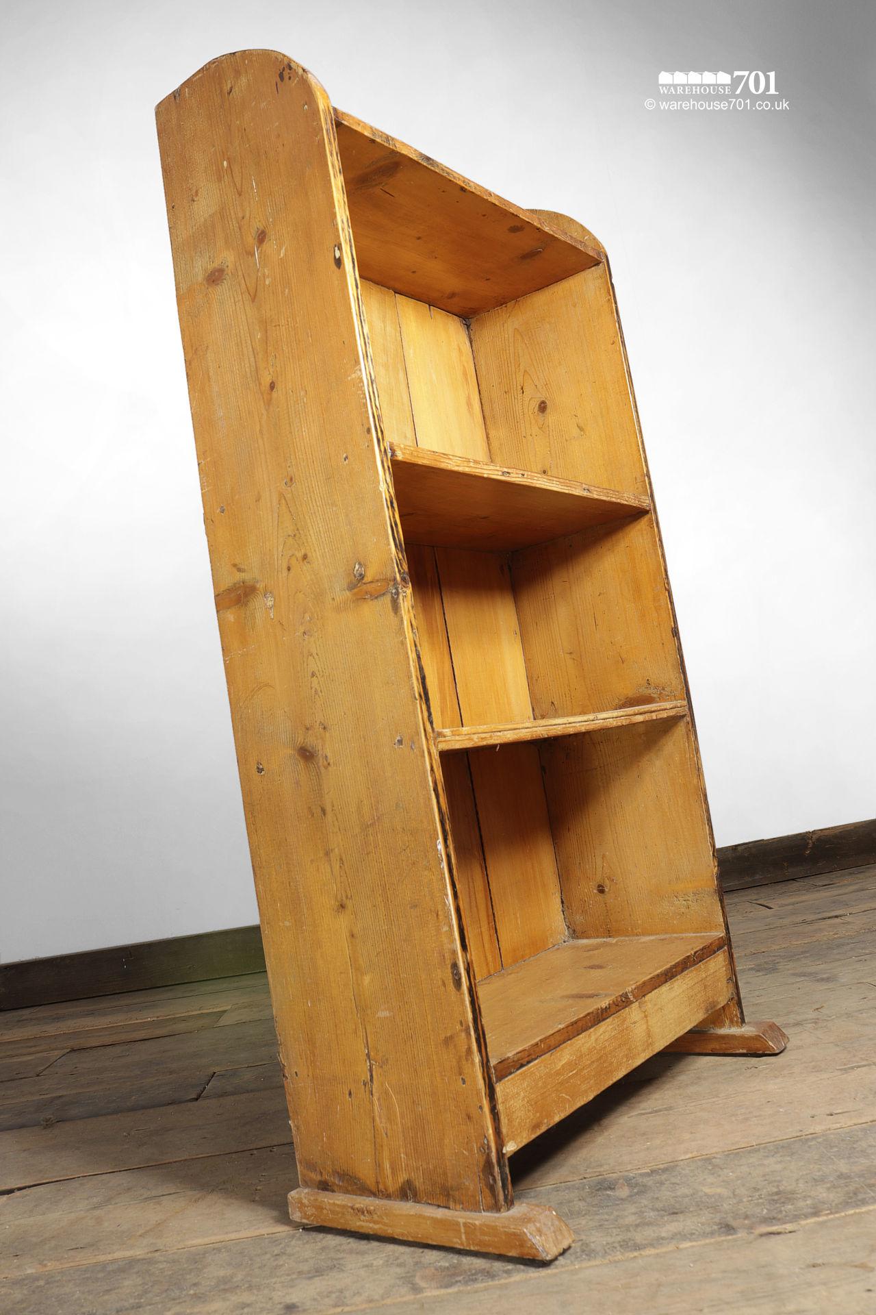 Old Freestanding Pine Hymn Book Shelves #2