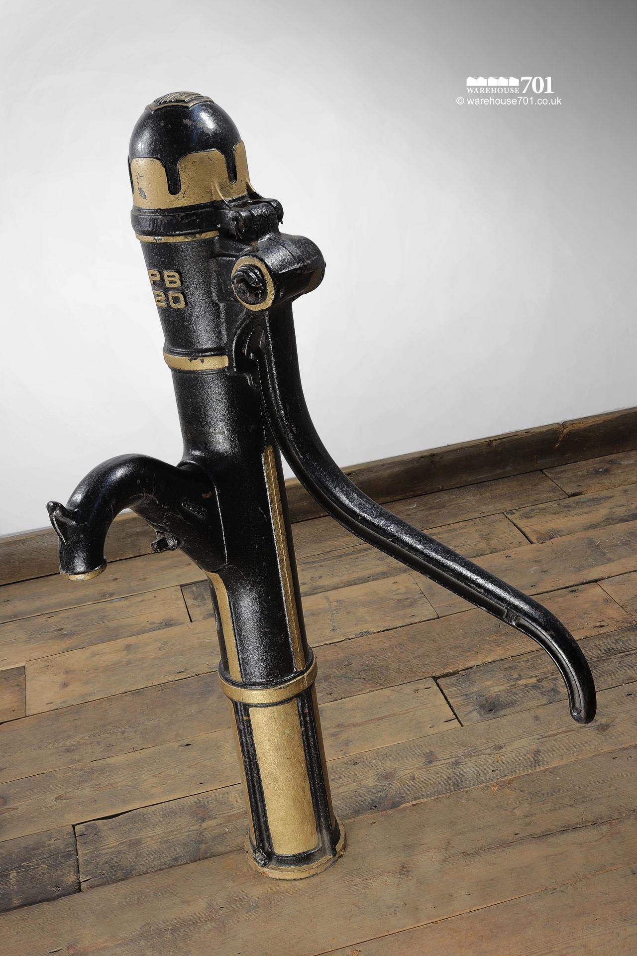 Salvaged Gold and Black Cast Iron Water Pump #2