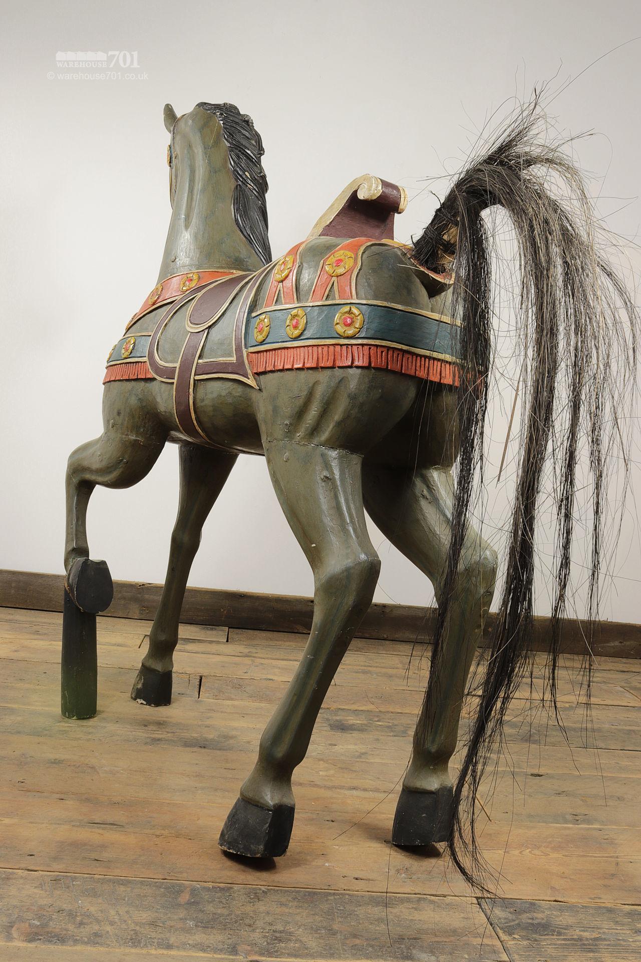 Reclaimed Vintage Hand-Painted Carousel Horse #5