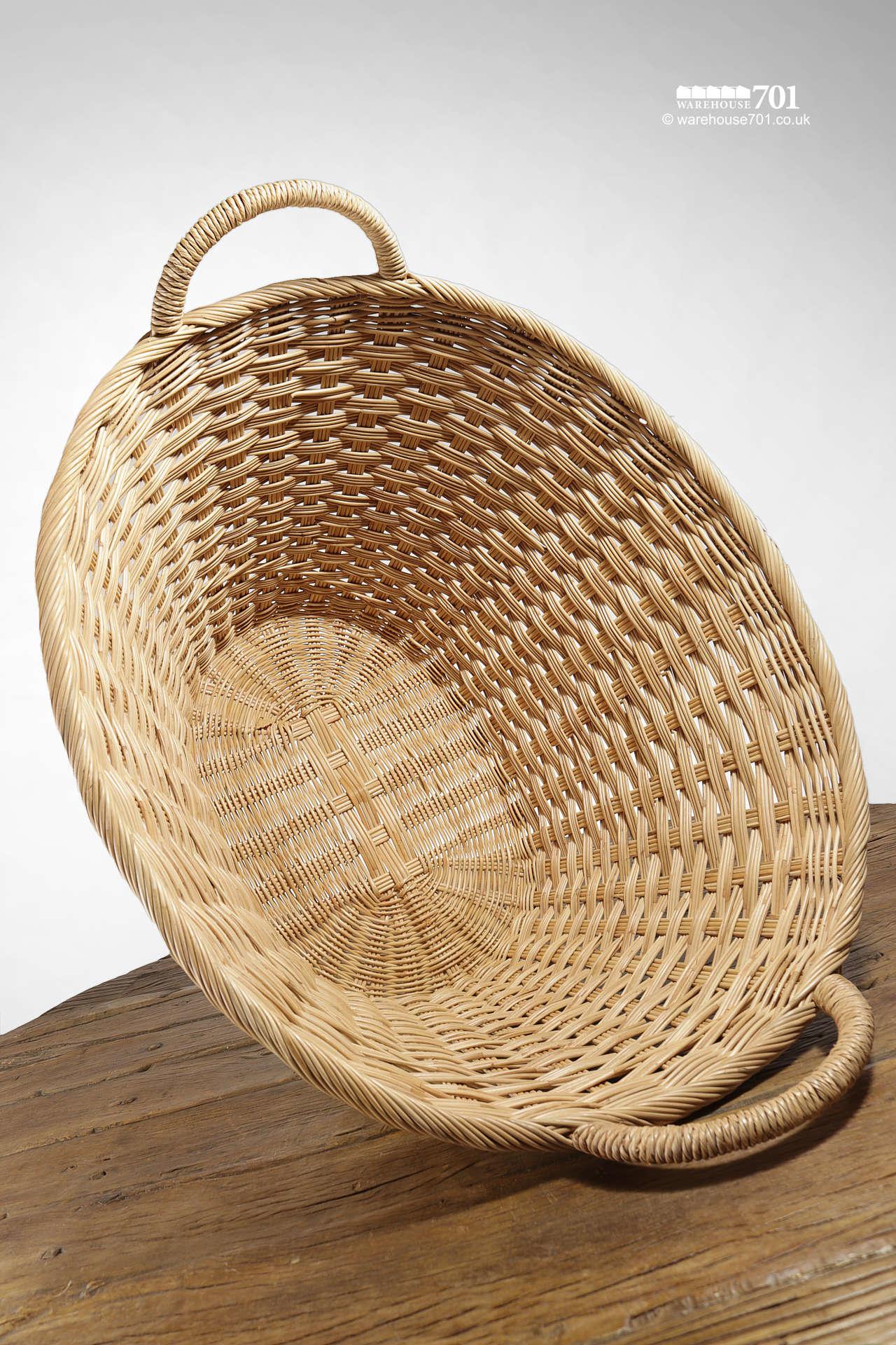 NEW Oval Shape Double Handle Wicker Laundry, Toy or Log Basket #1