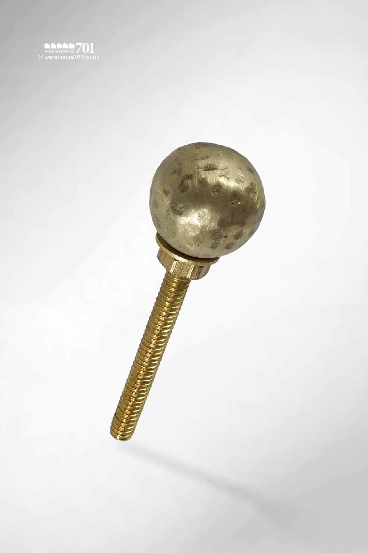 New Hammered Brass Ball Door or Drawer Knob