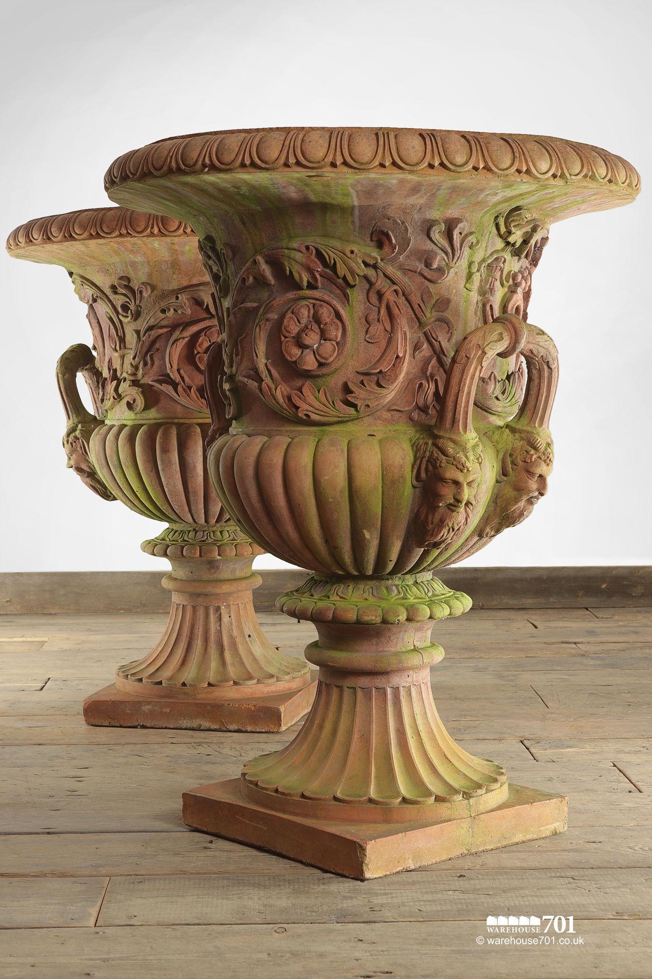 Magnificent Terracotta Decorative Campana Urns after Blashfield #2