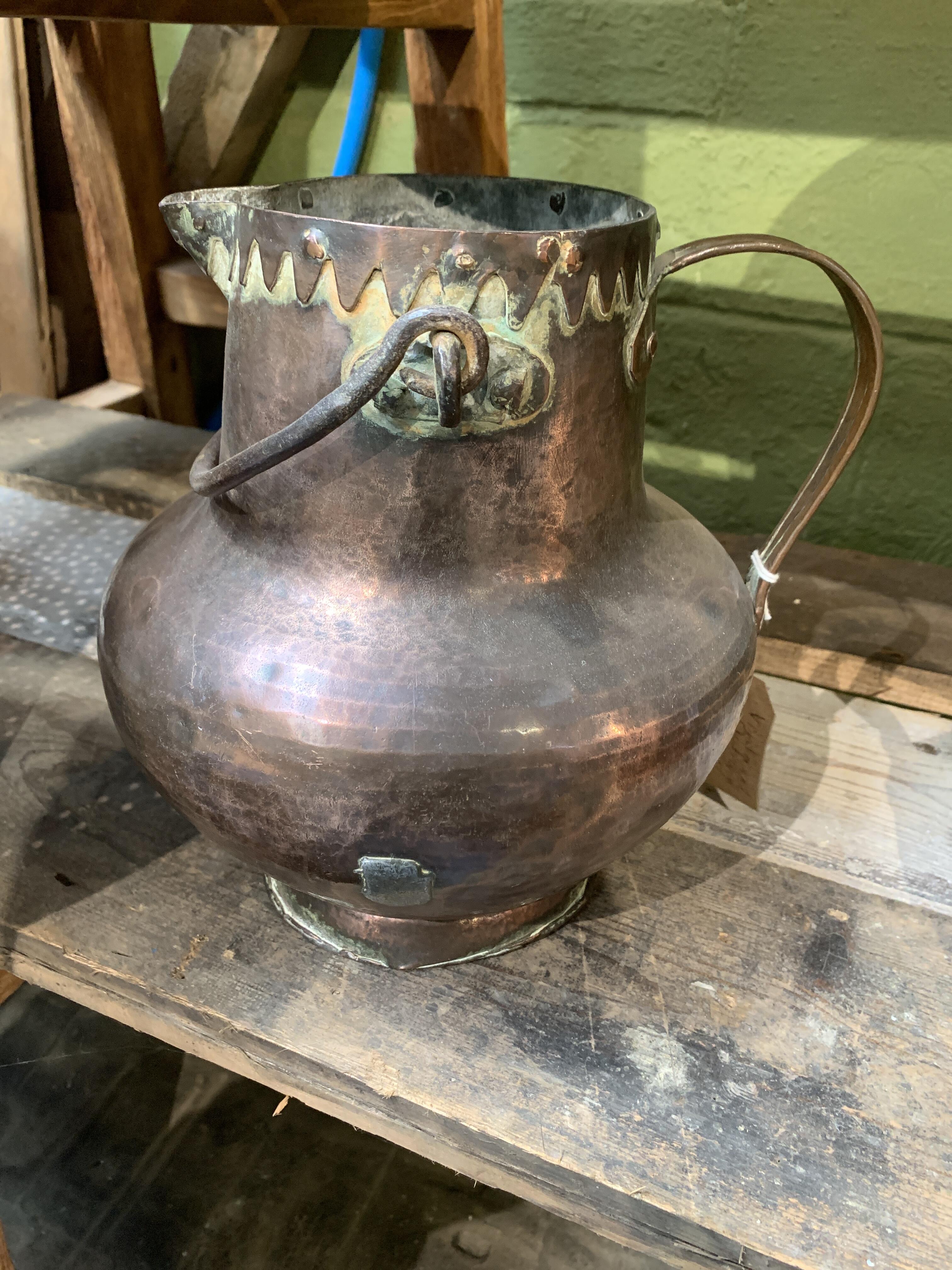 Vintage Copper Jug with Patina