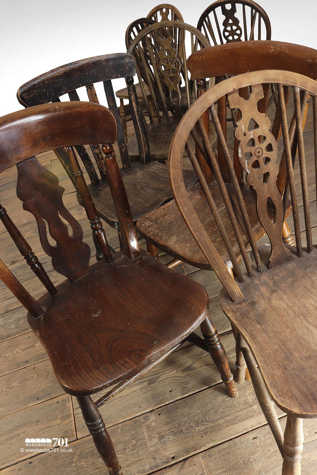 Assorted Reclaimed Wooden Kitchen Chairs